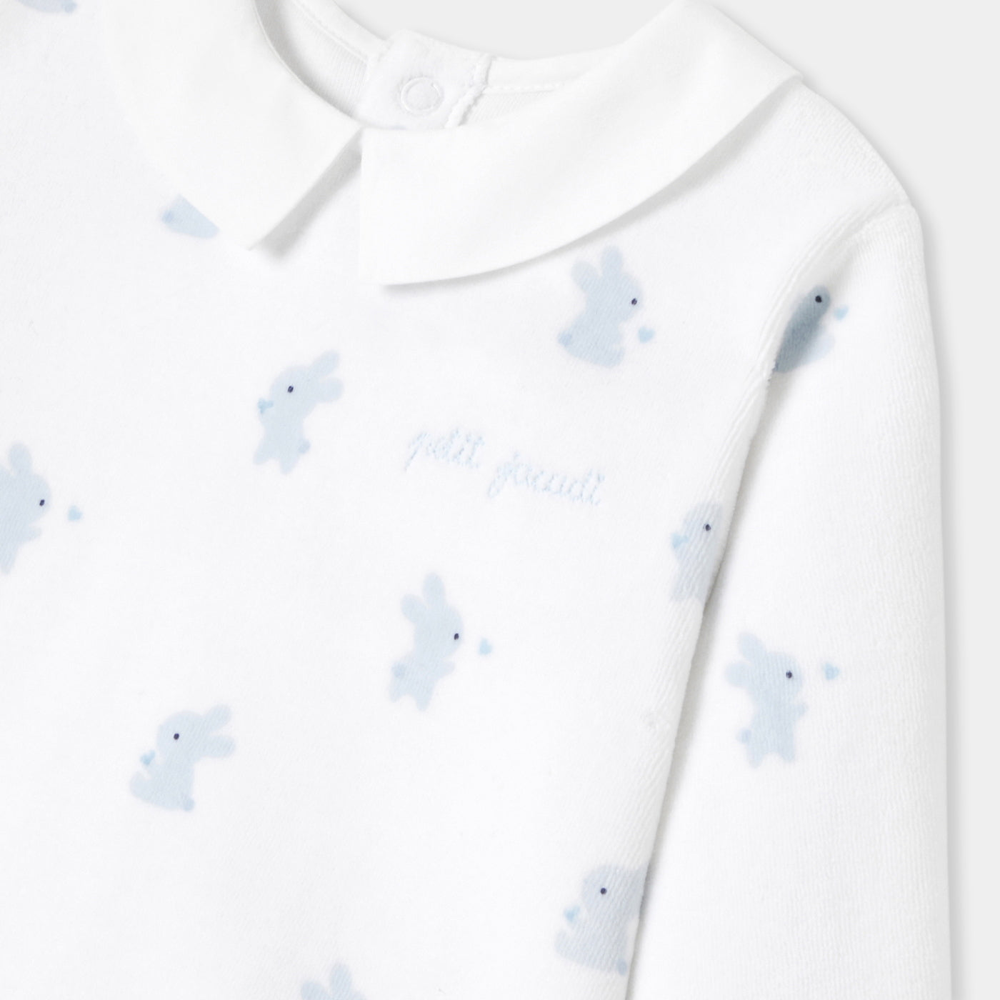 Baby boy velvet pyjamas with bunny motif
