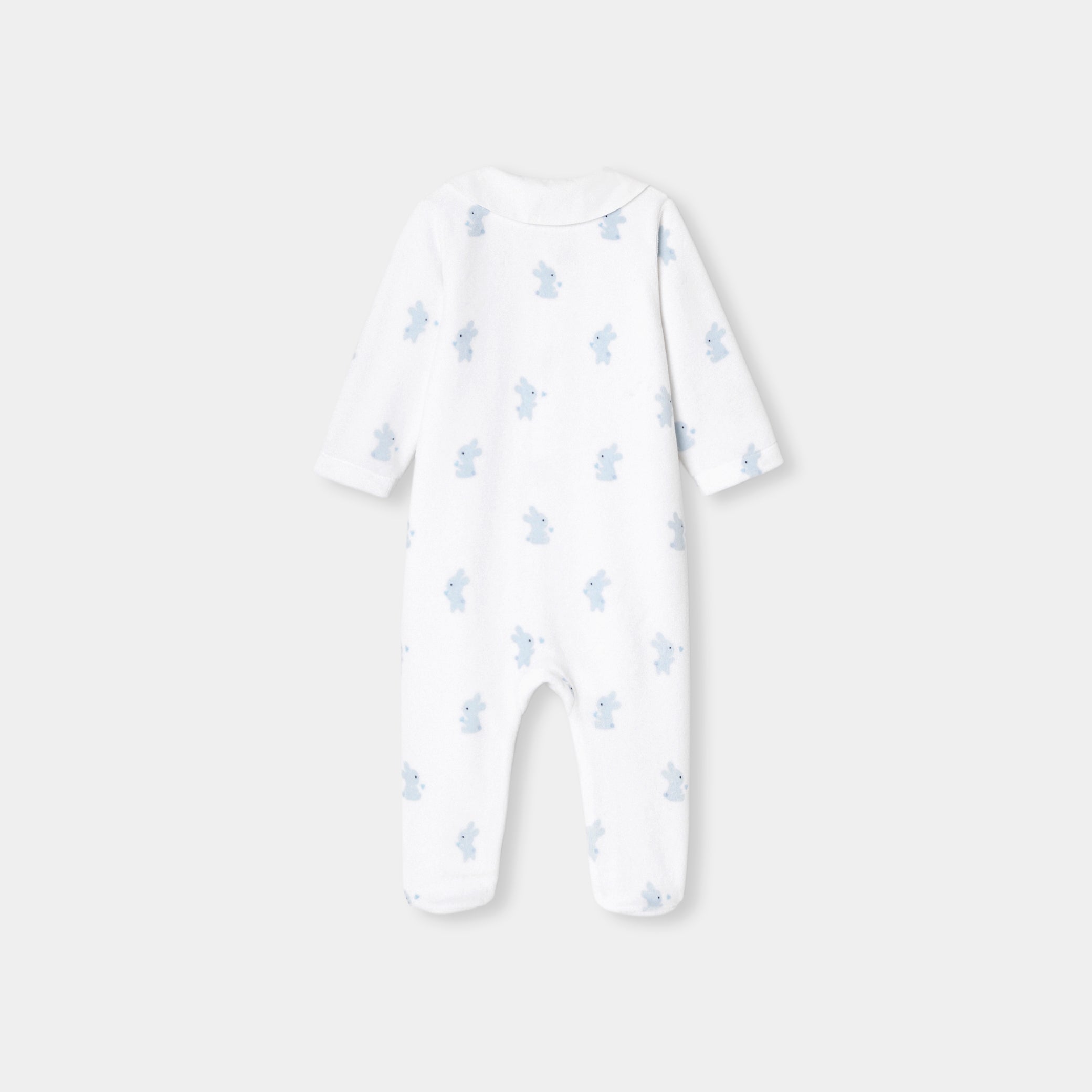Baby boy velvet pyjamas with bunny motif