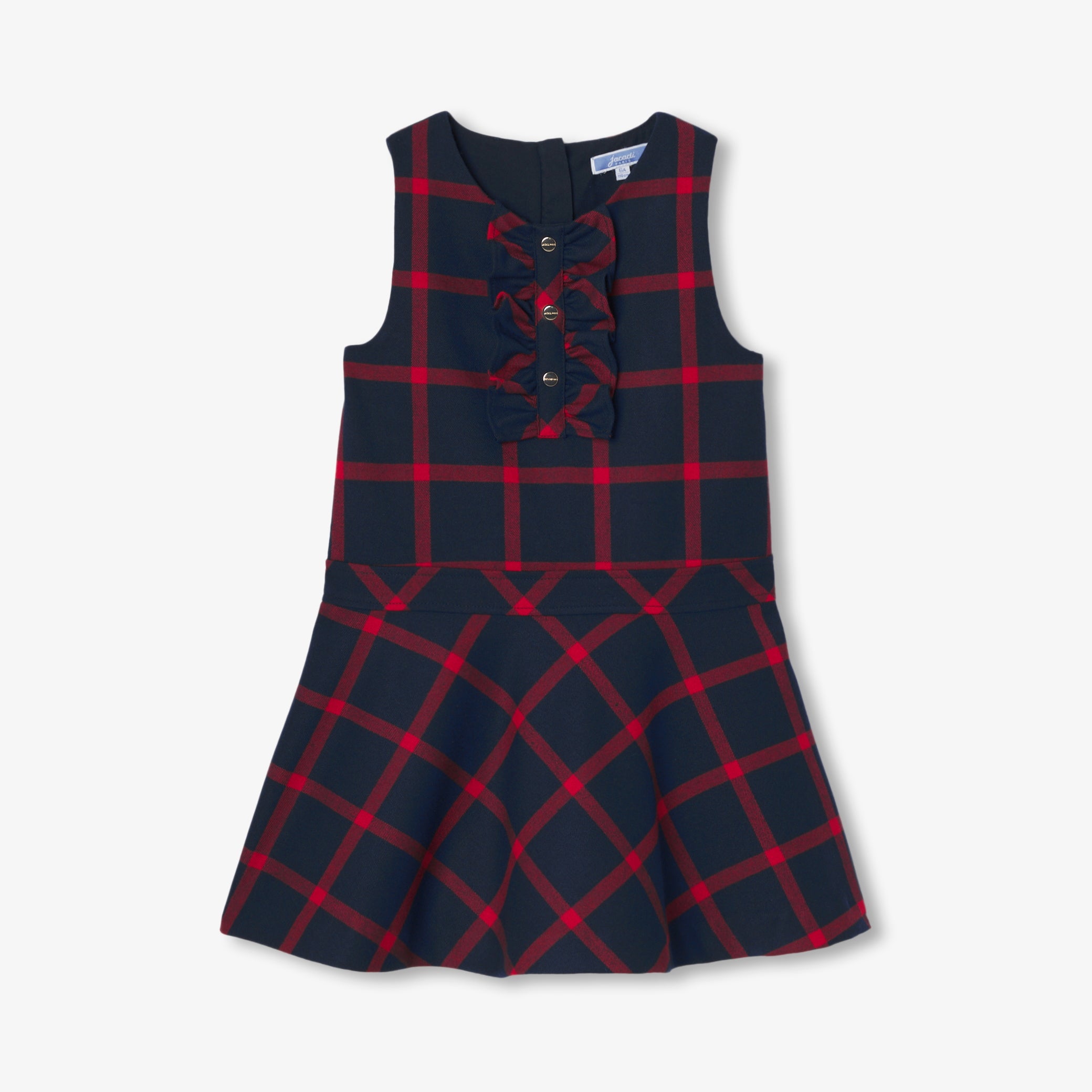 Girl pinafore dress in flannel