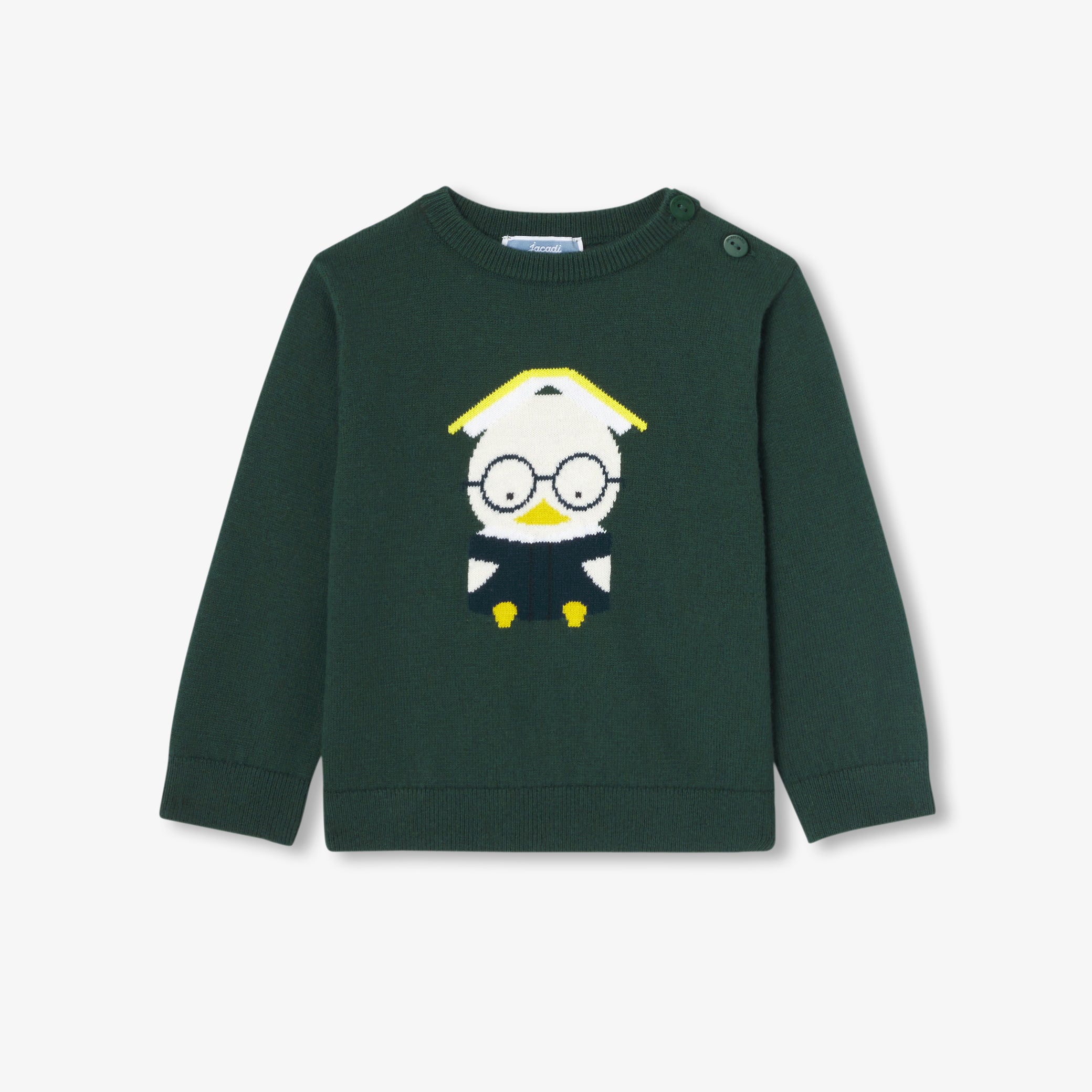 Baby boy jumper in cotton and wool