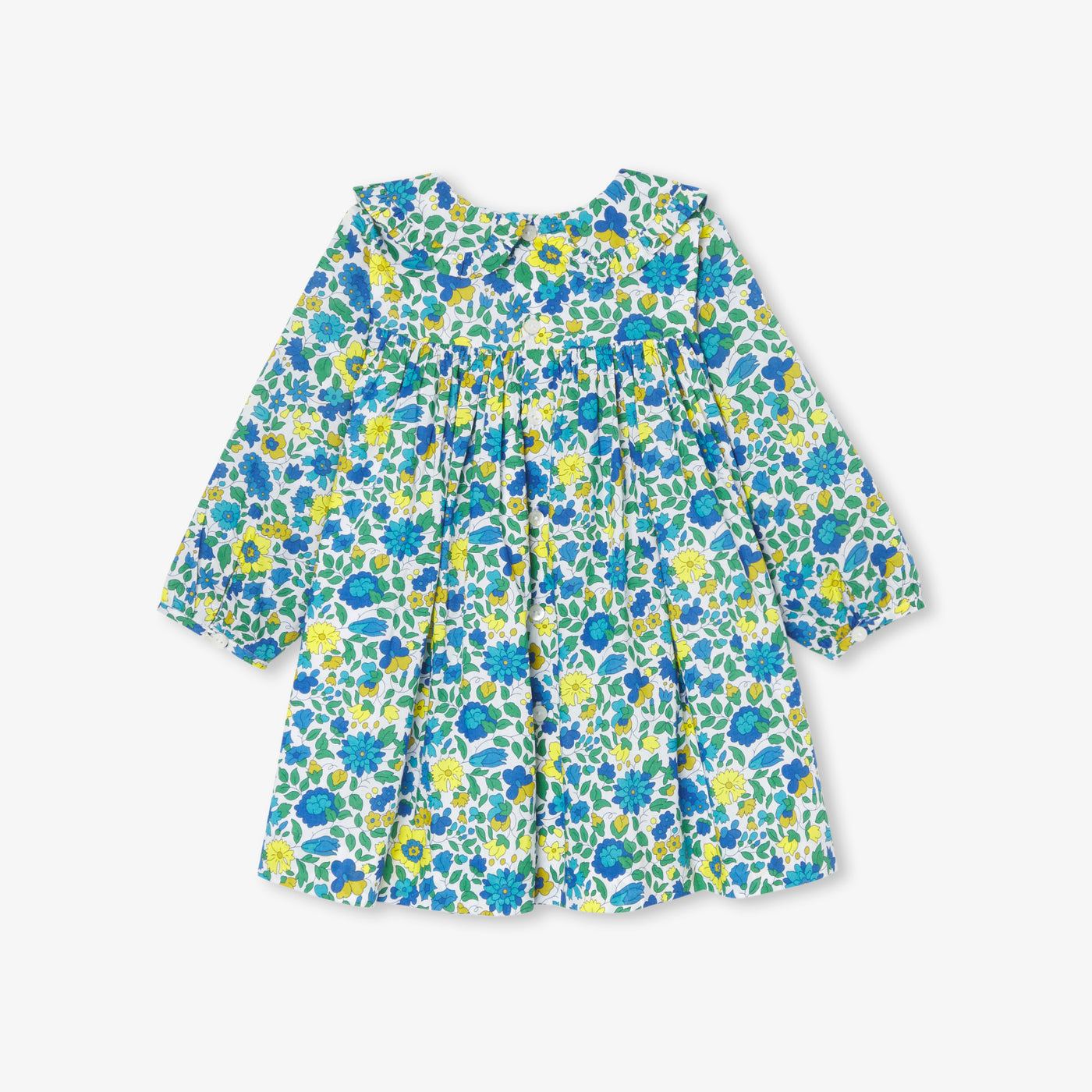 Baby girl dress in velvet Liberty fabric