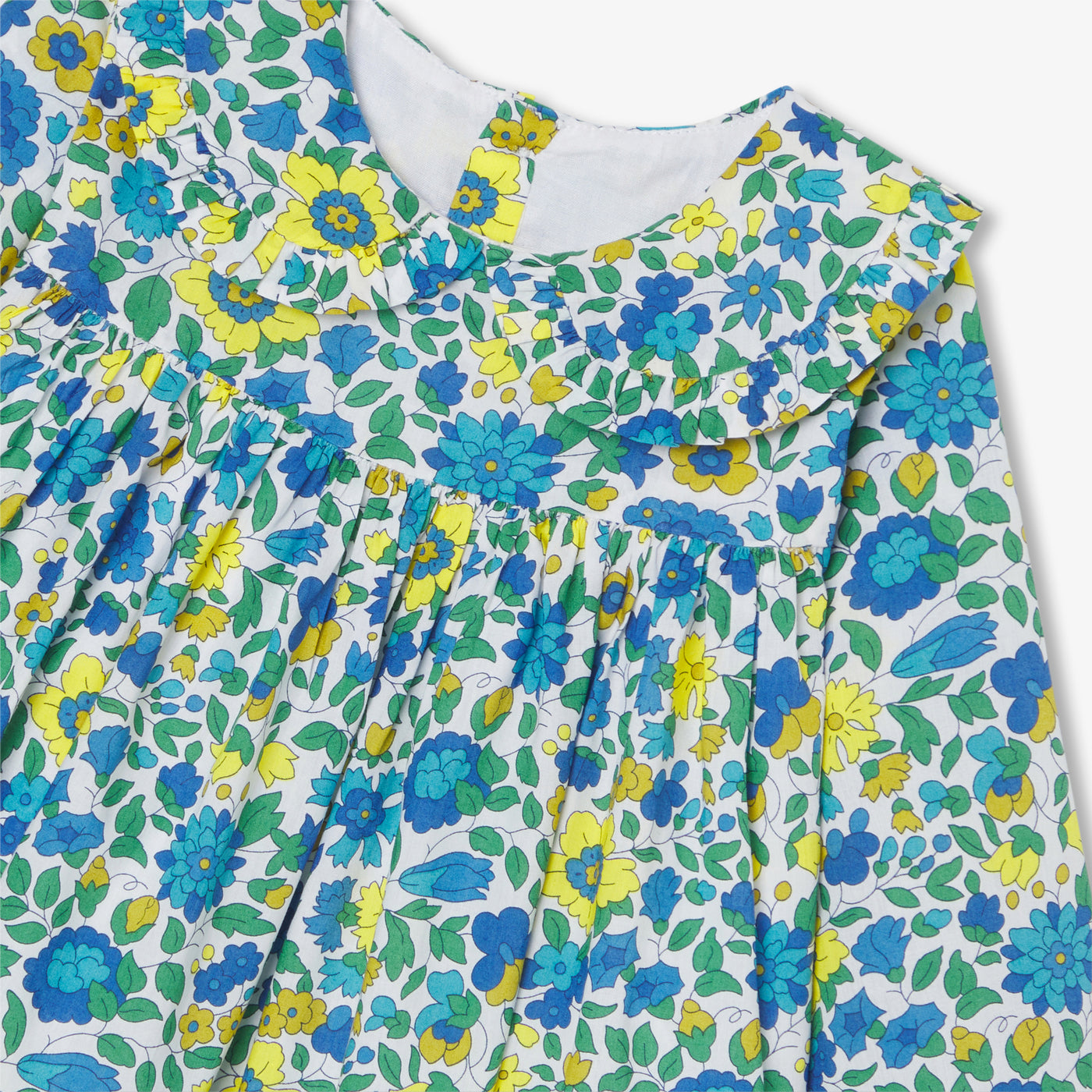 Baby girl dress in velvet Liberty fabric