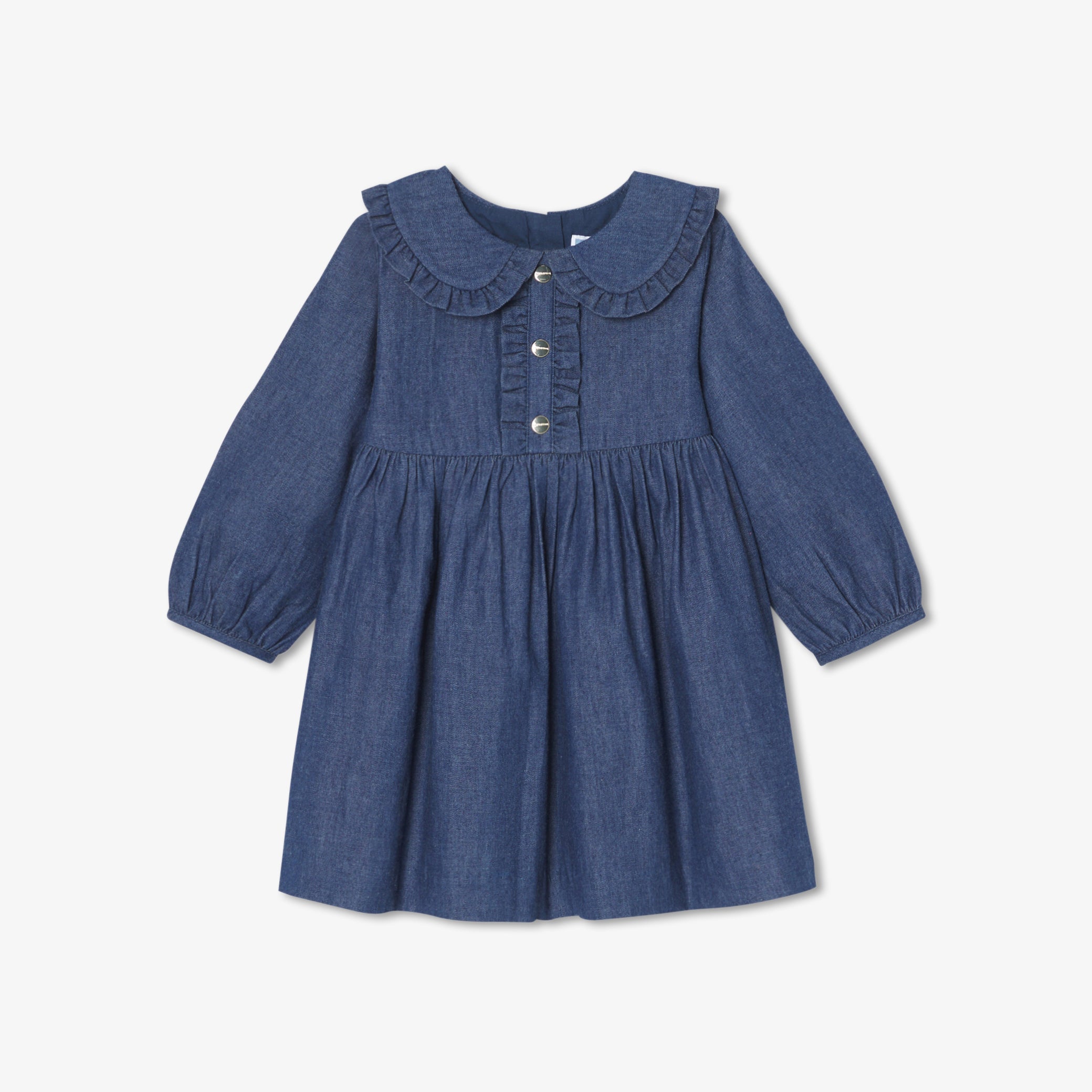 Baby girl dress in light denim
