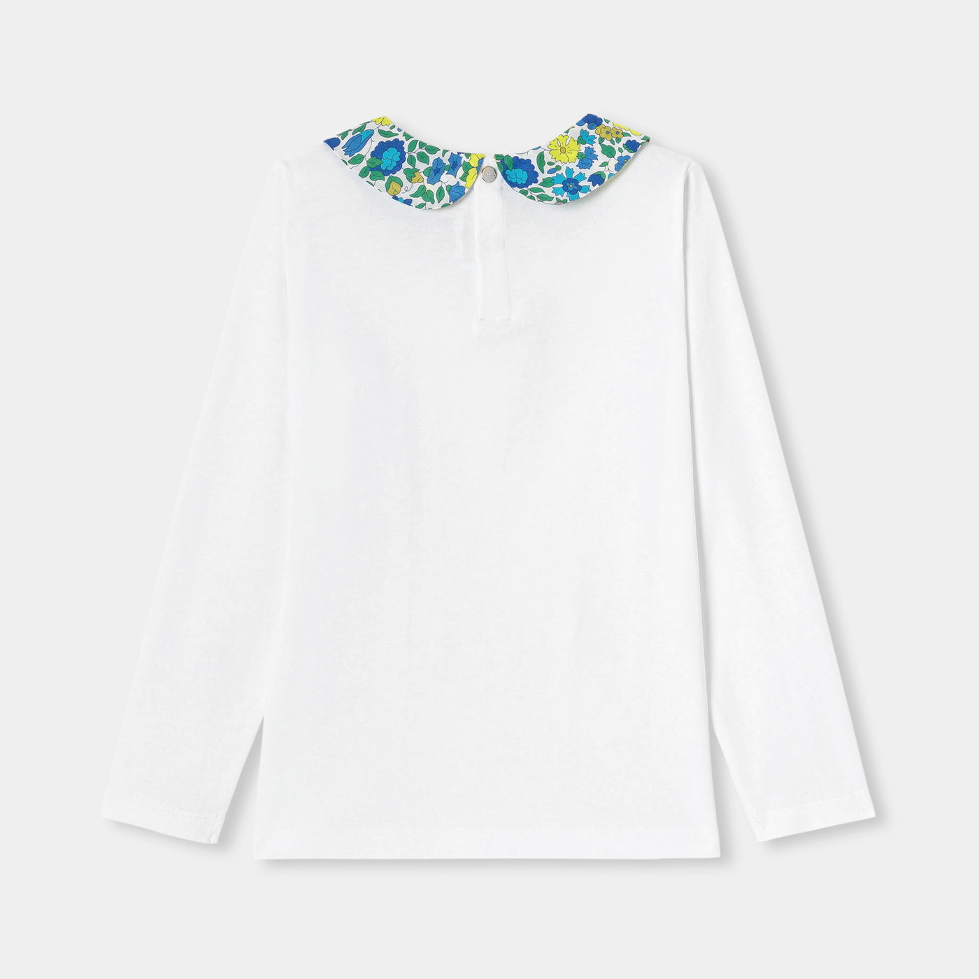 Girl T-shirt with Liberty fabric collar