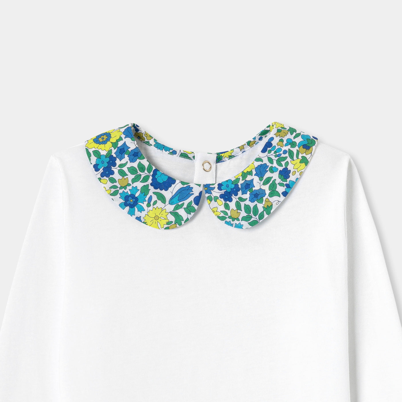 Girl T-shirt with Liberty fabric collar
