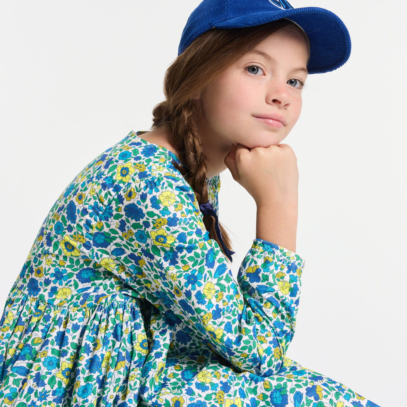 Girl dress in Liberty fabric velvet