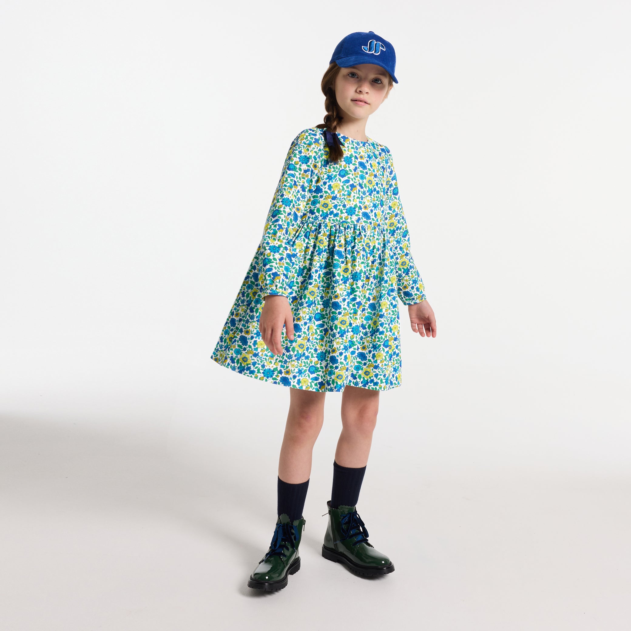 Girl dress in Liberty fabric velvet