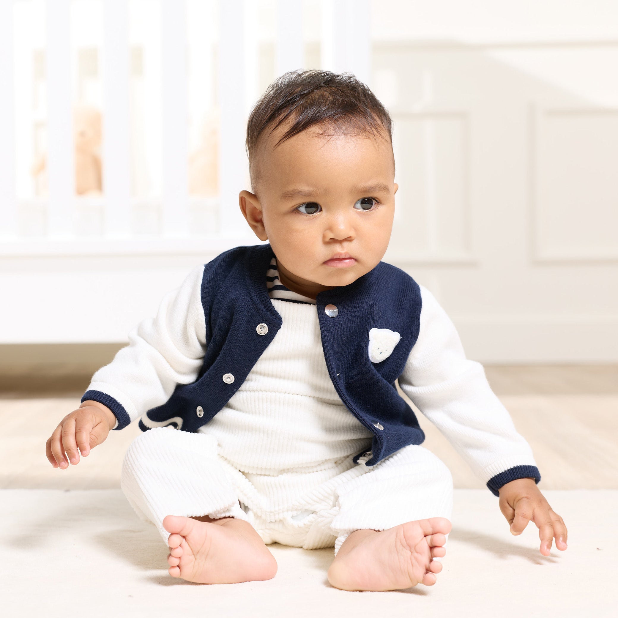 Baby boy Varsity-style cardigan