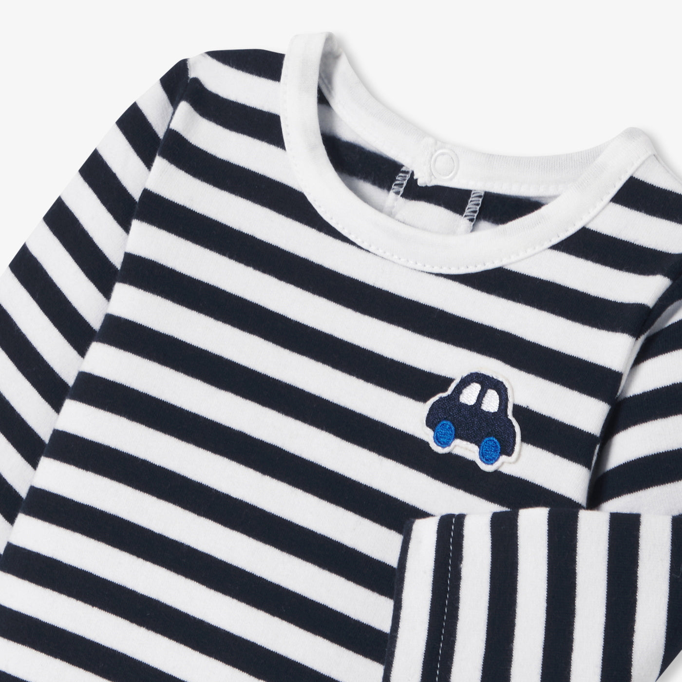 Baby boy pyjamas in striped fleece