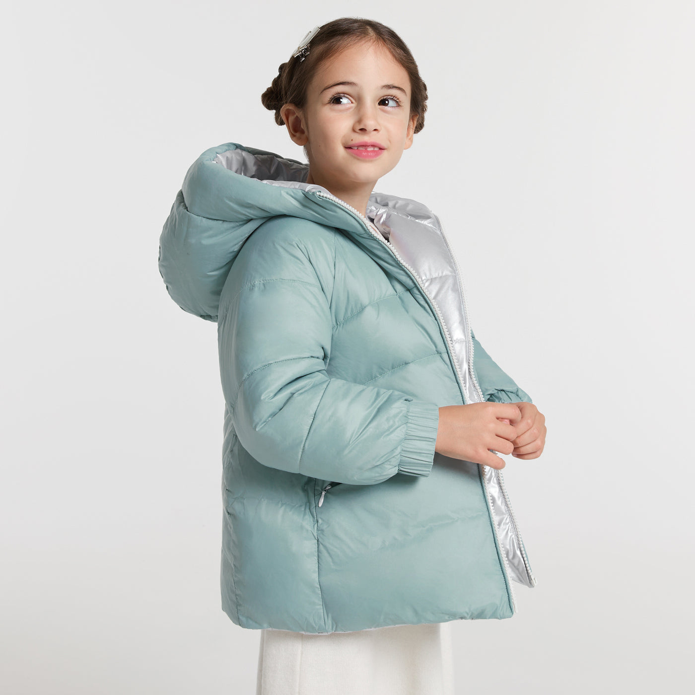 Girl reversible padded jacket