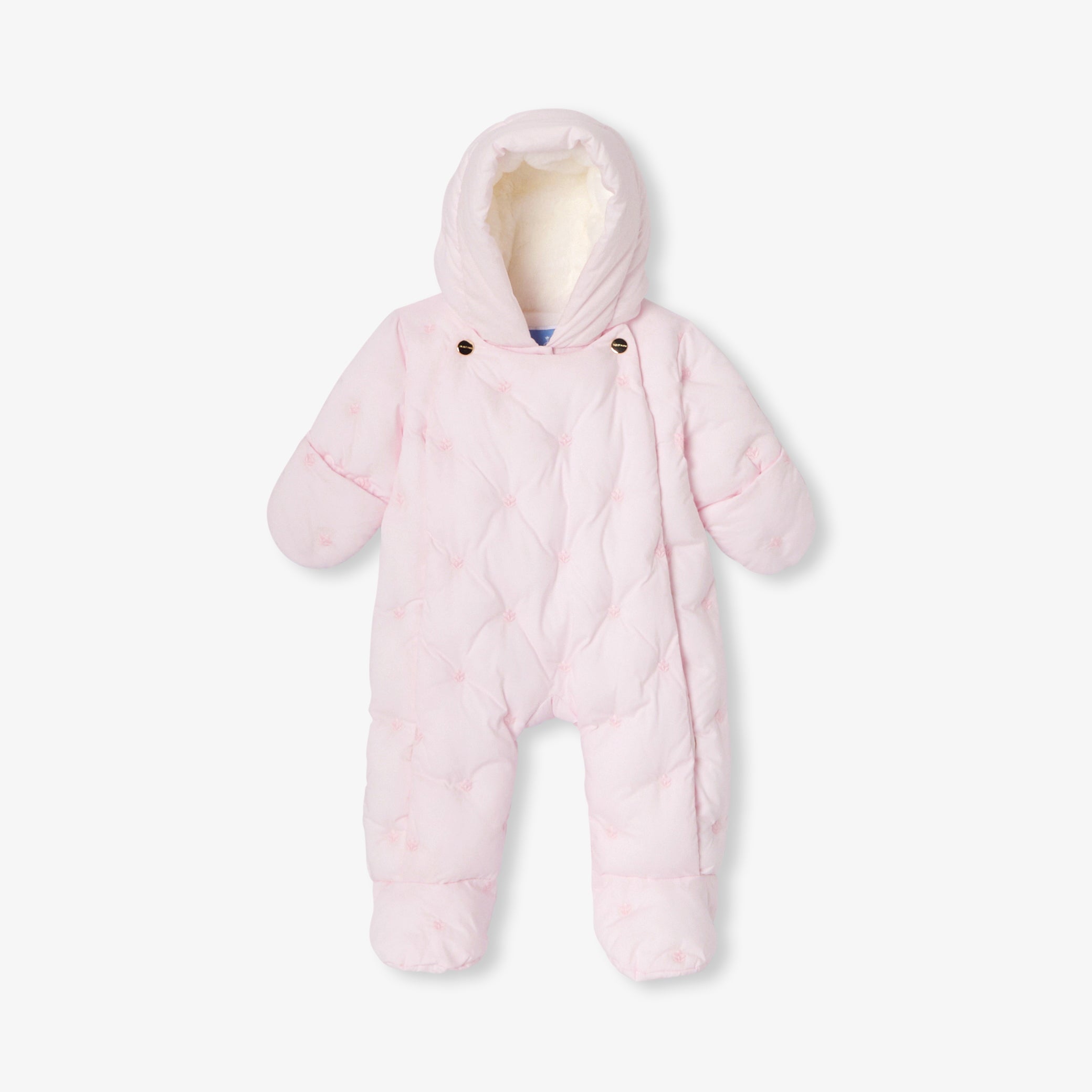 Baby girl pramsuit with flower embroidery