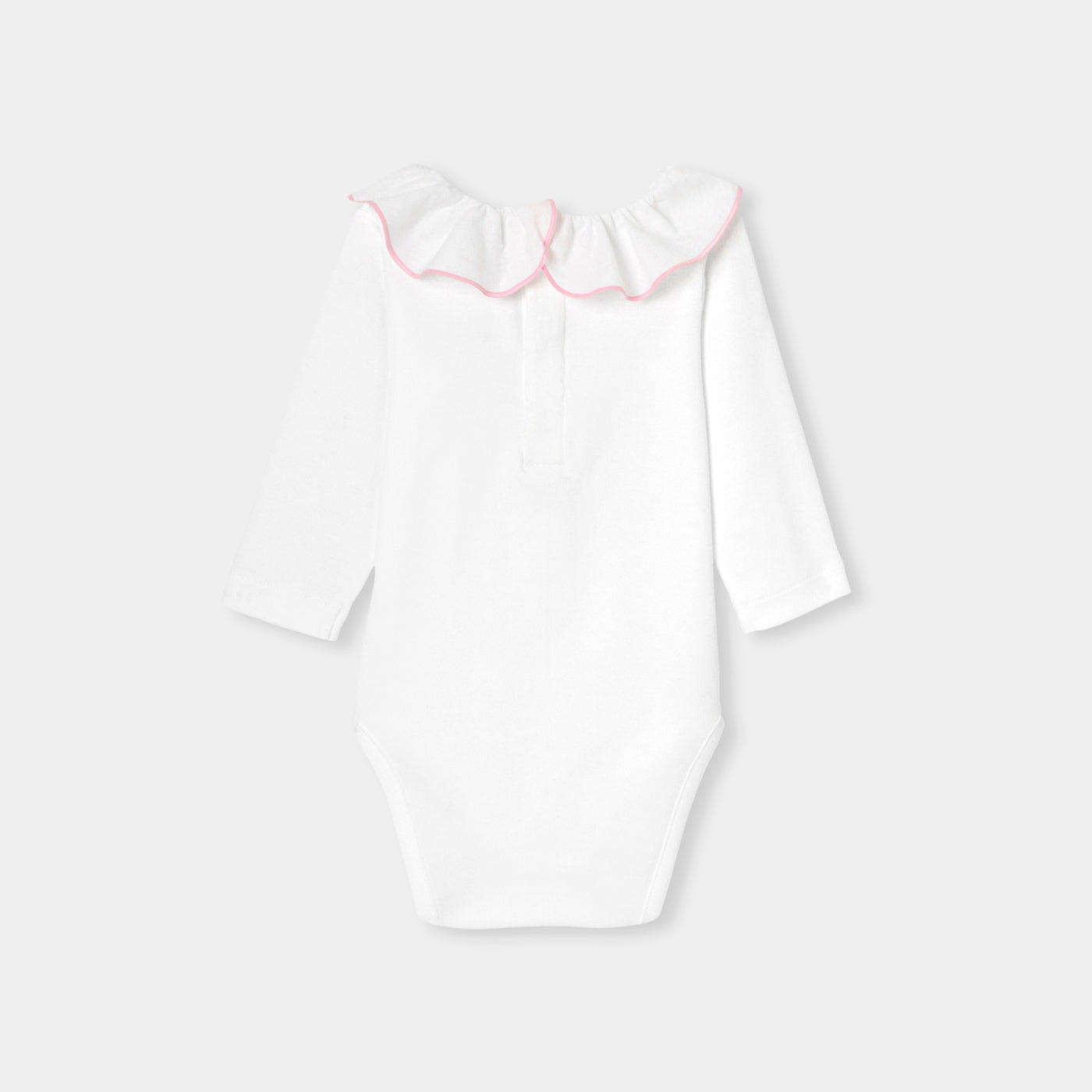 Baby girl bodysuit with large ruffle
