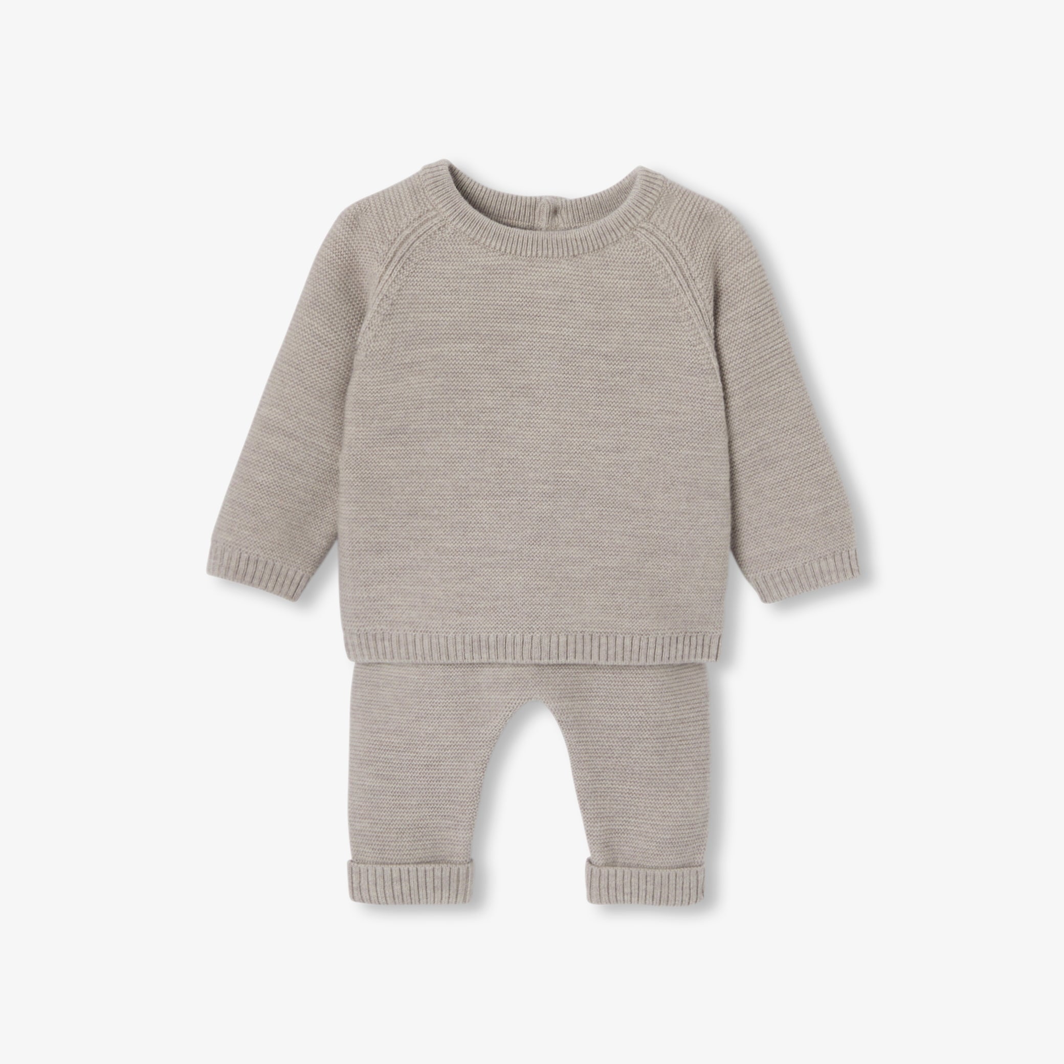 Baby boy garter stitch set