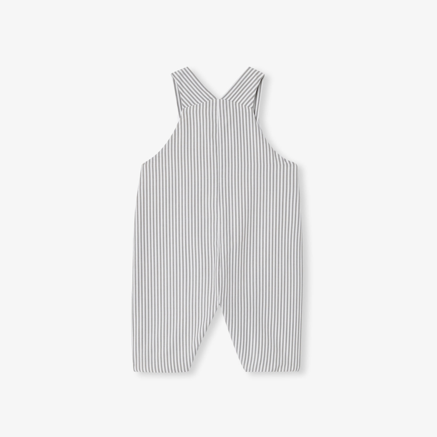 Baby boy dungarees in striped poplin