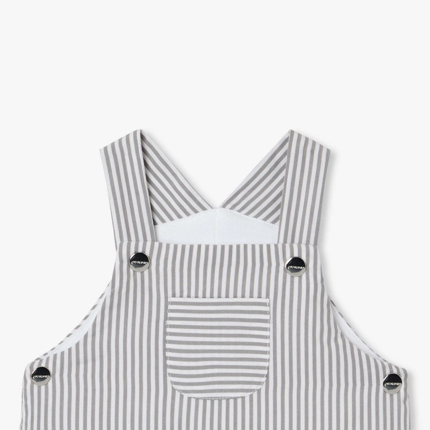 Baby boy dungarees in striped poplin