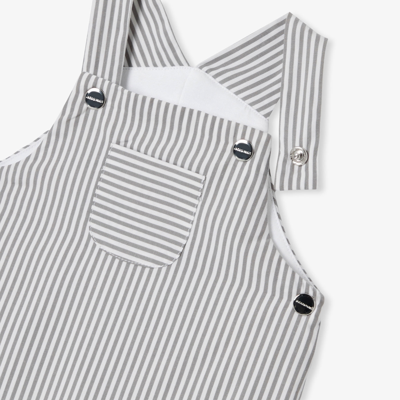 Baby boy dungarees in striped poplin