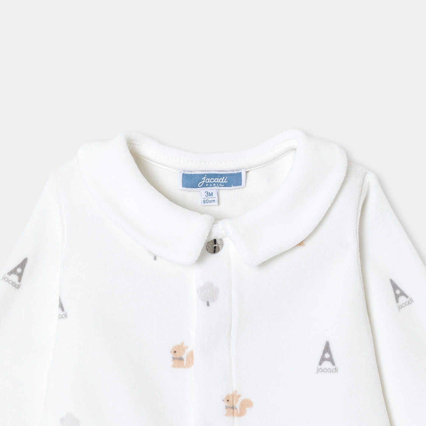 Baby boy pyjamas in printed velvet