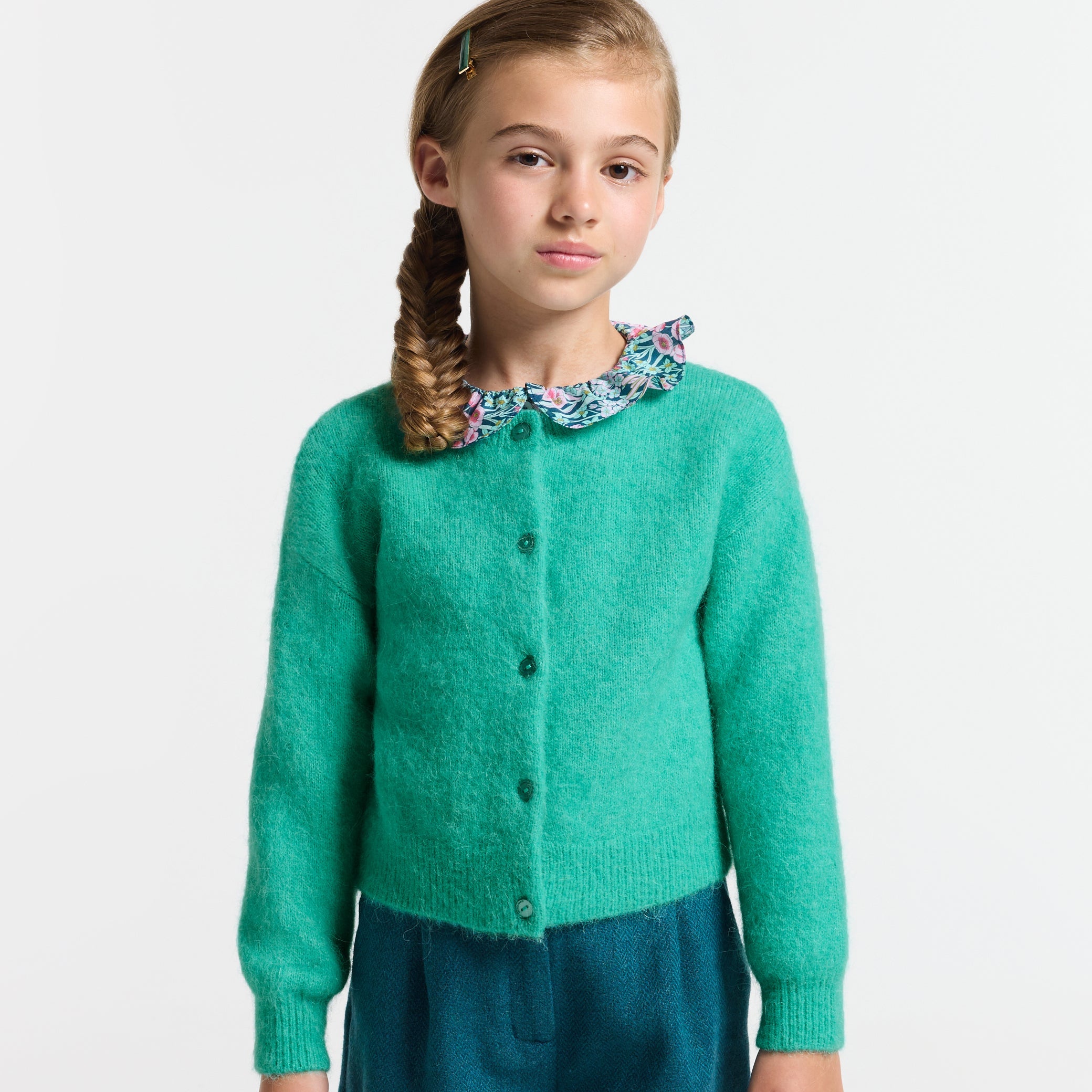 Girl wool and alpaca cardigan