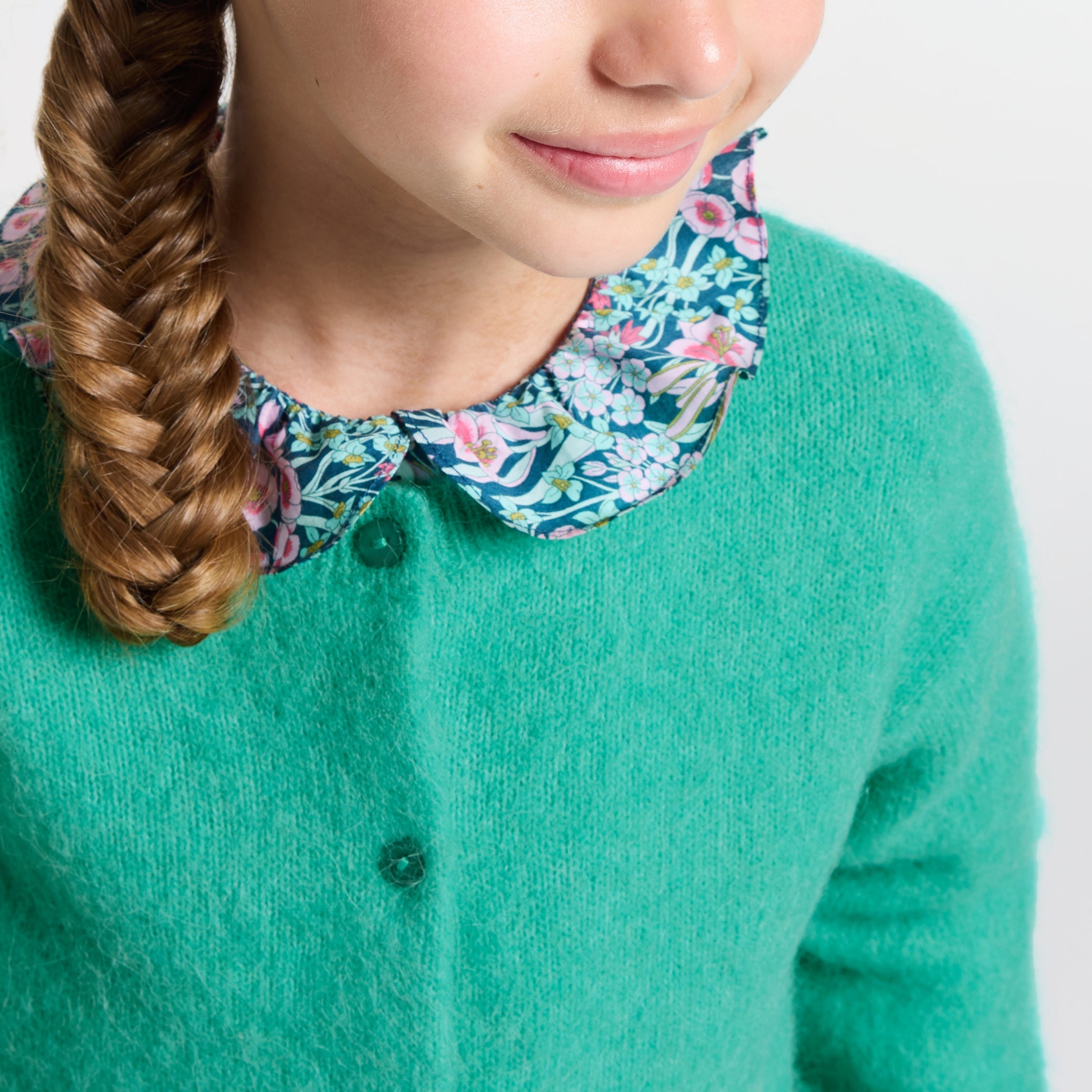 Girl wool and alpaca cardigan