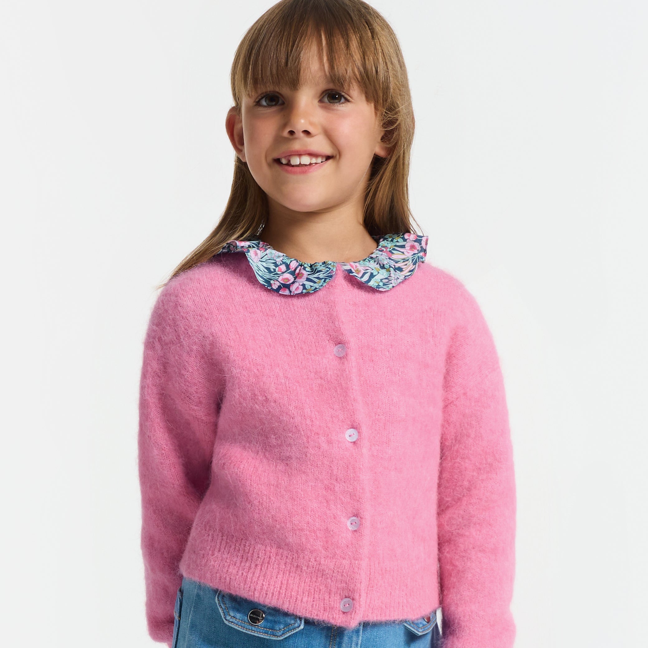 Girl wool and alpaca cardigan