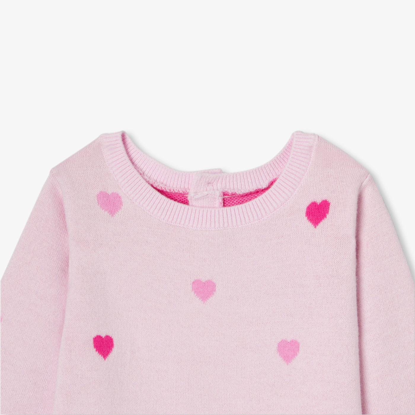 Baby girl heart knit jumpsuit