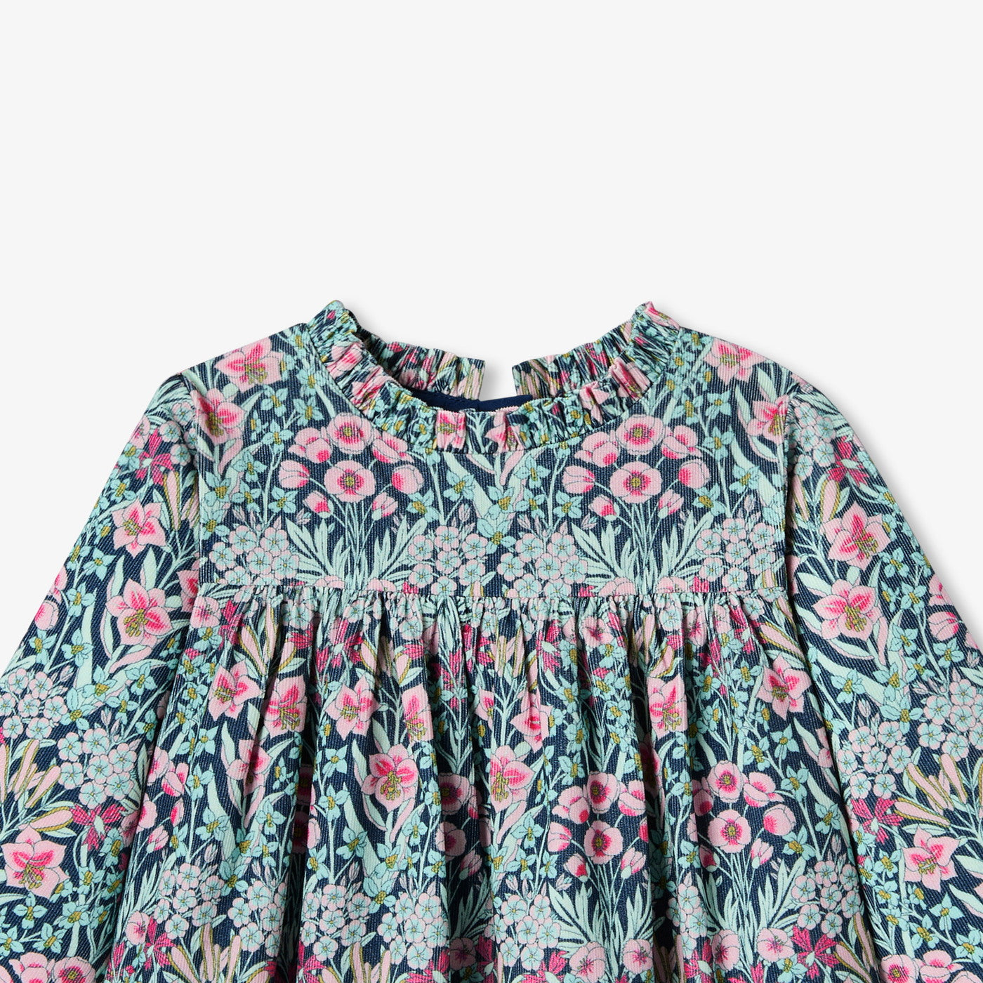Baby girl dress in velvet Liberty fabric