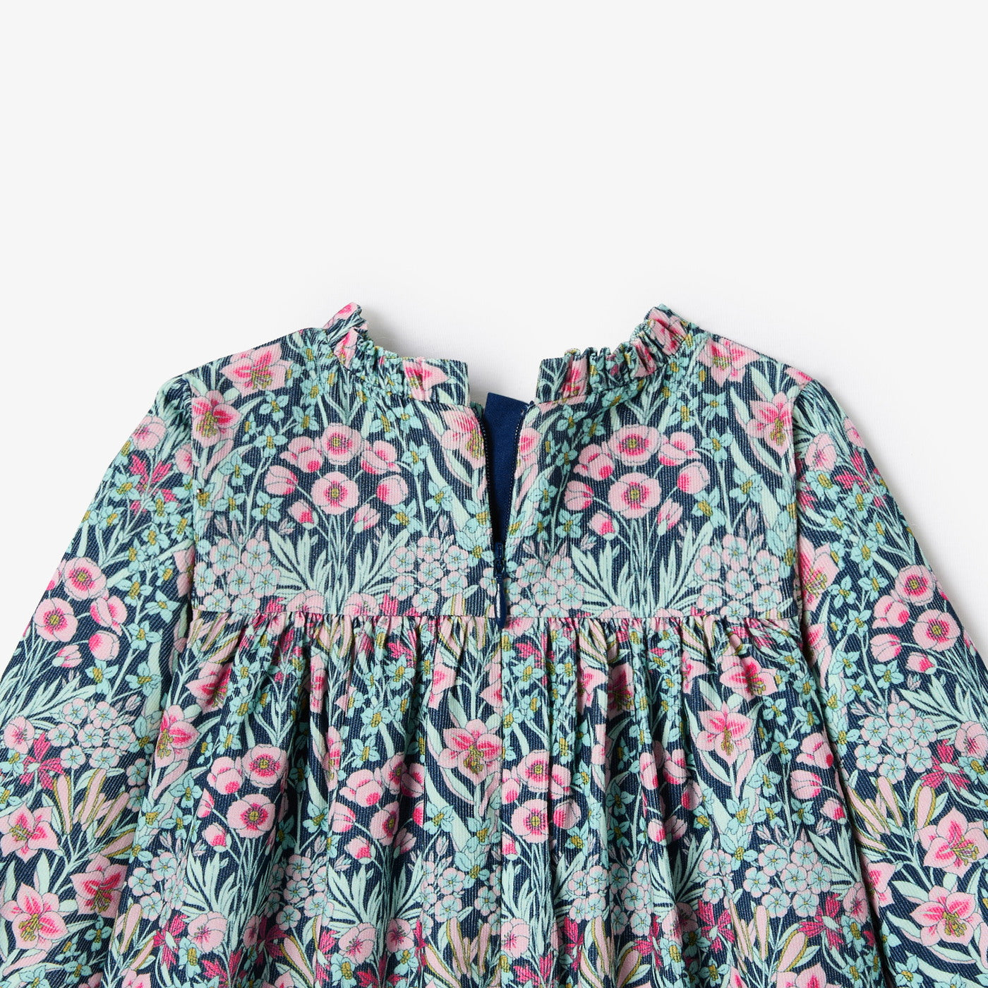 Baby girl dress in velvet Liberty fabric