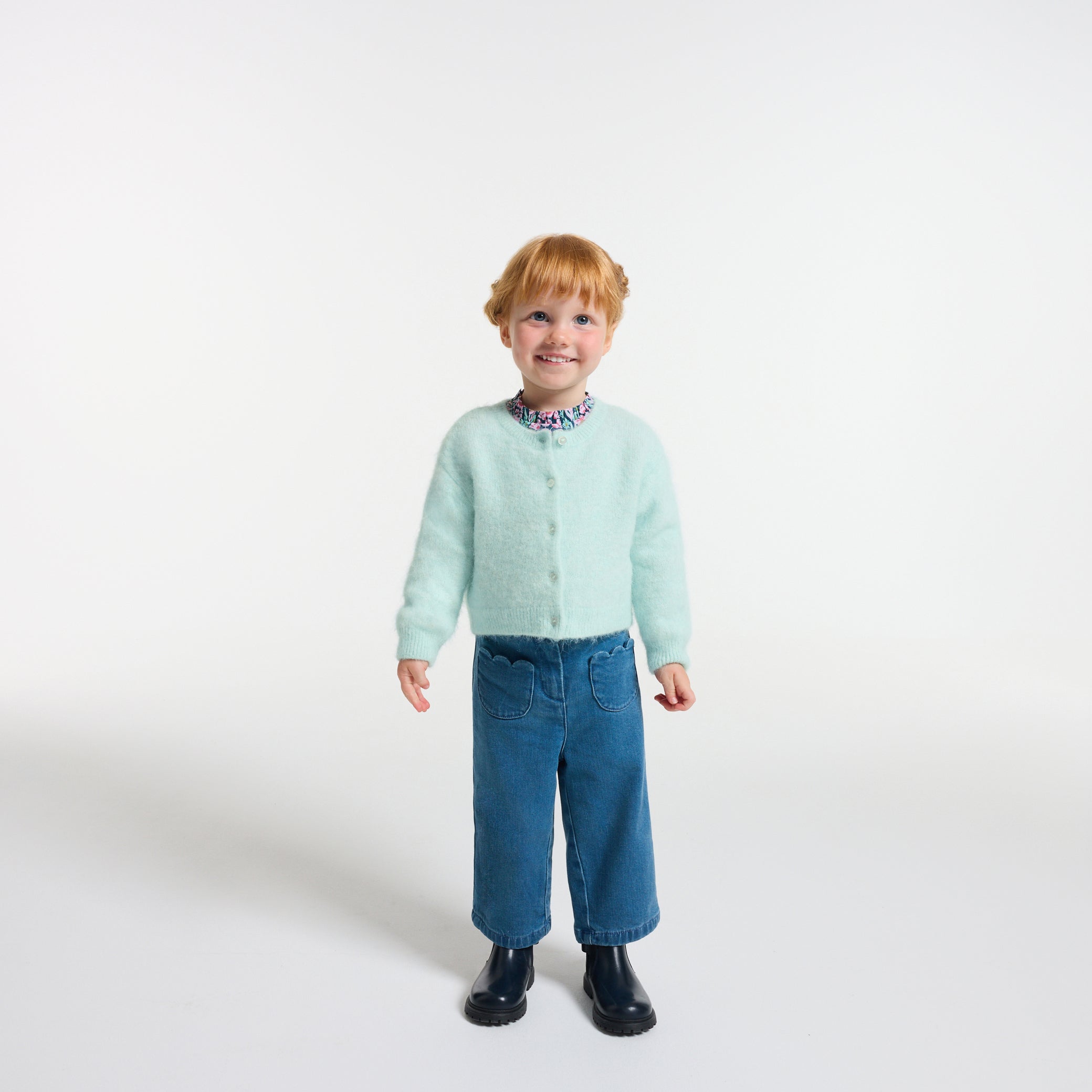 Baby girl cardigan in wool and alpaca