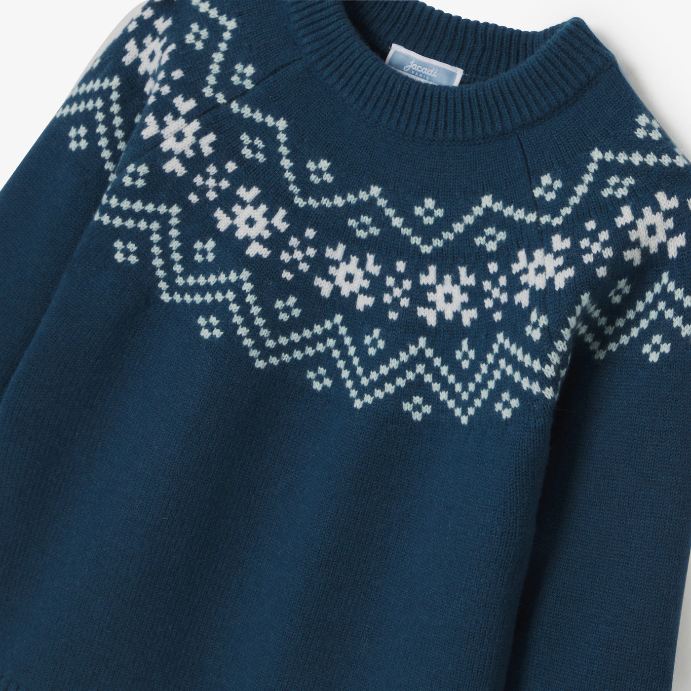Boy sweater with jacquard collar