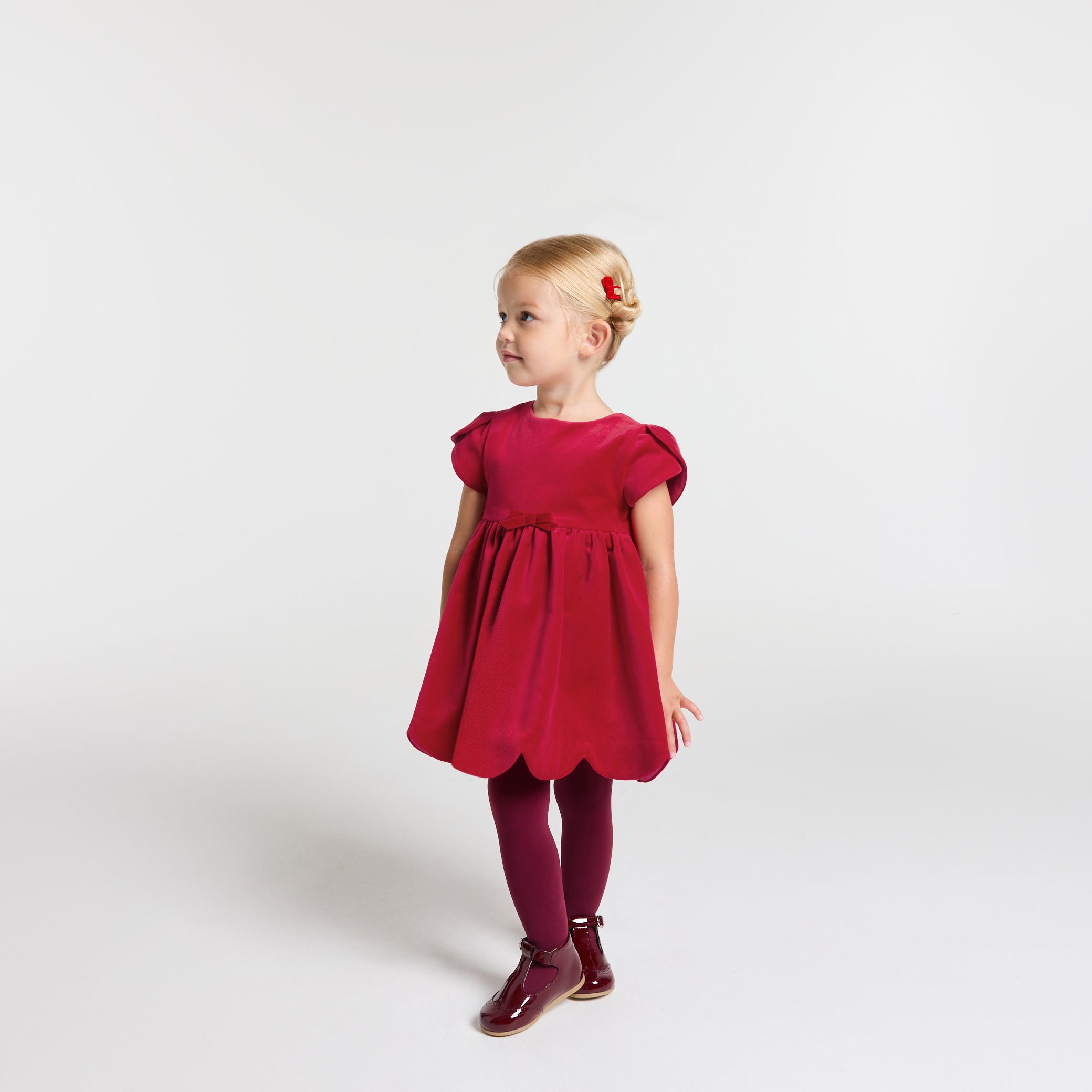 Baby girl Christmas dress in smooth velvet