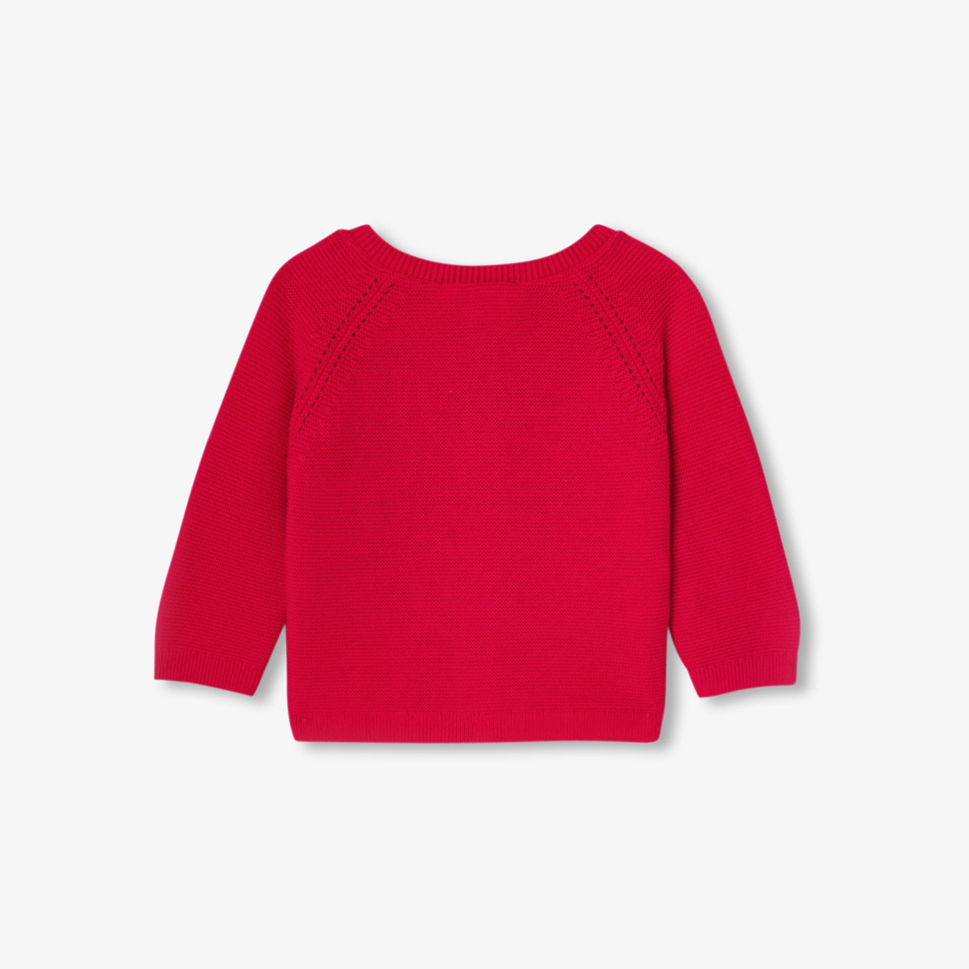 Baby girl cardigan in garter stitch cotton