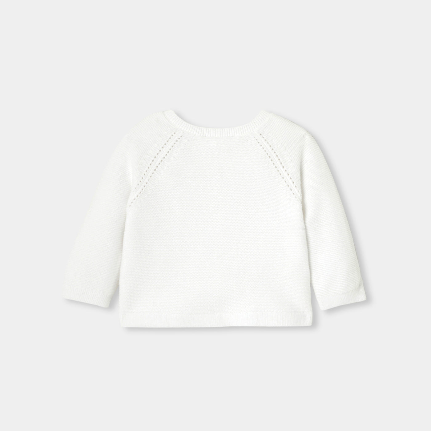 Baby girl cardigan in garter stitch cotton