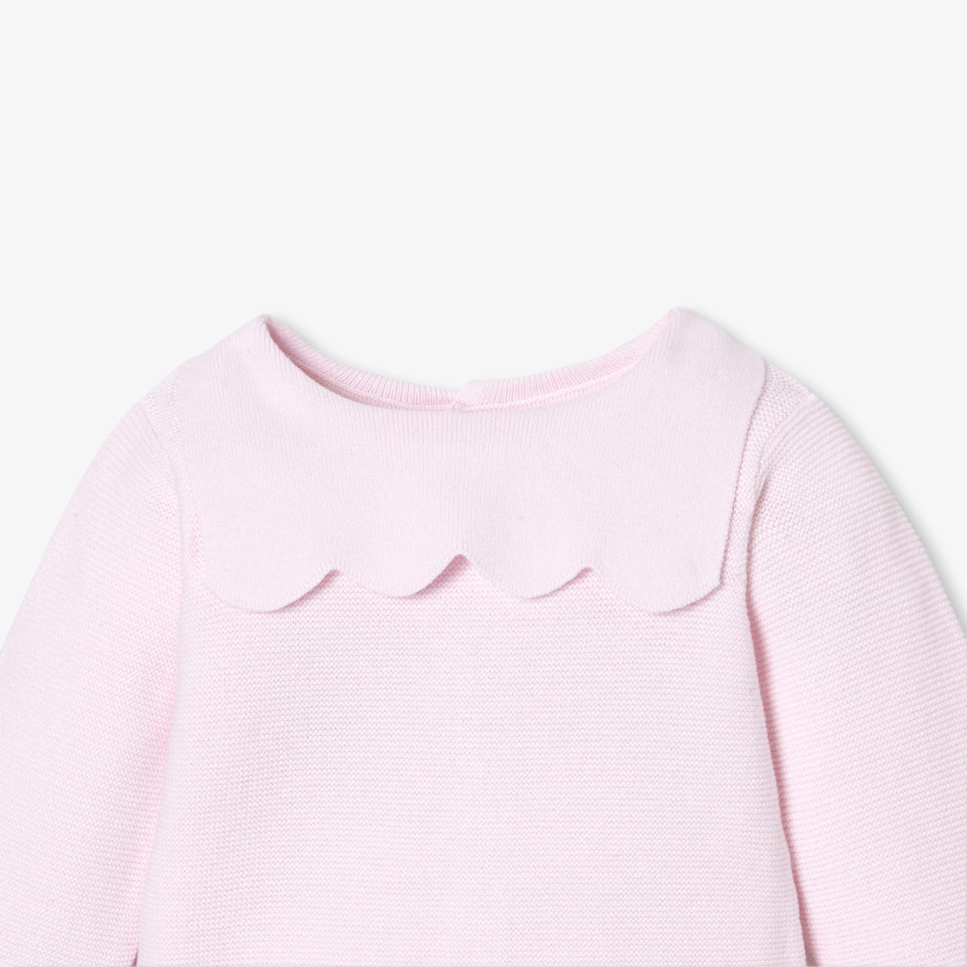 Baby girl set in garter stitch cotton