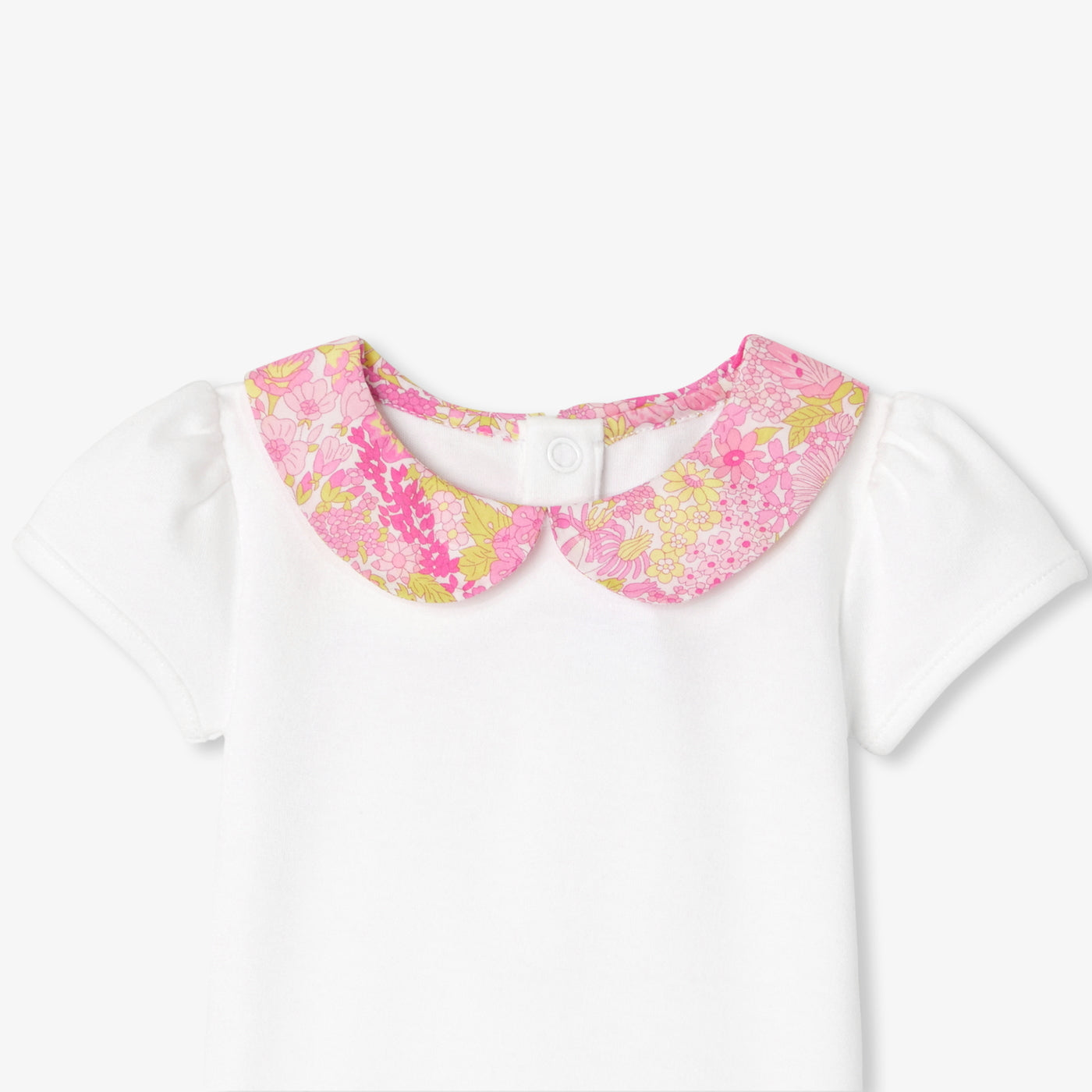 Baby girl short-sleeved cotton bodysuit