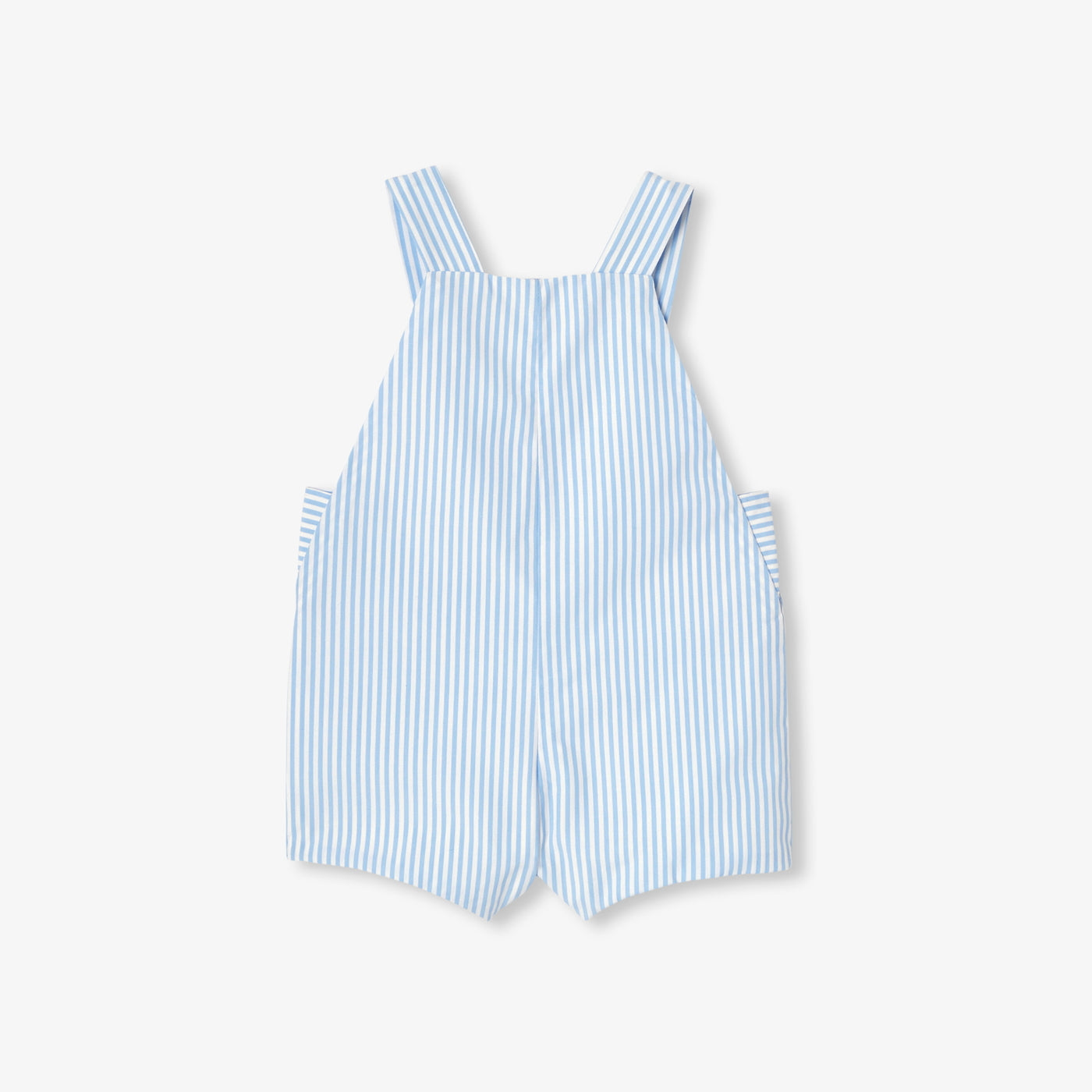 Baby boy short dungarees in striped poplin