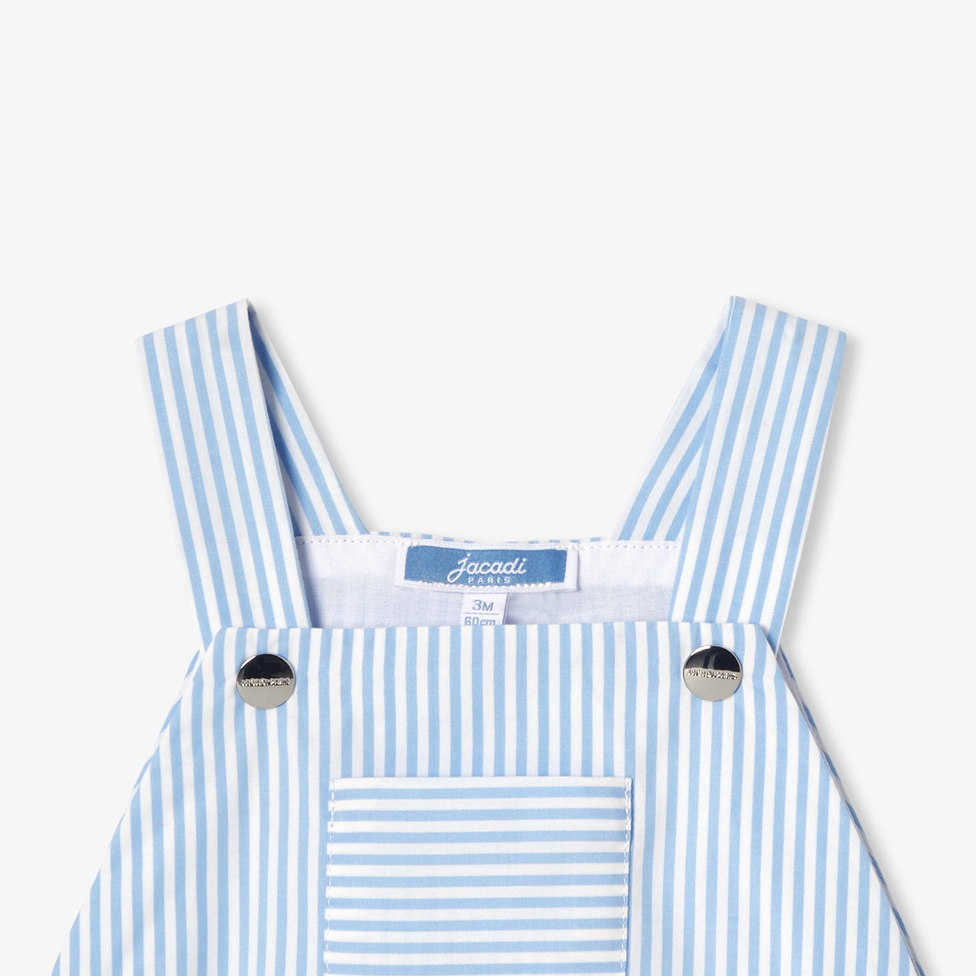 Baby boy short dungarees in striped poplin