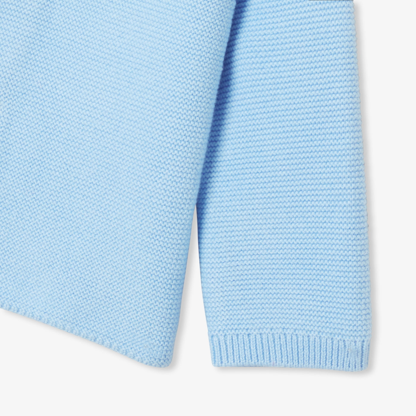 Baby cardigan in garter stitch cotton