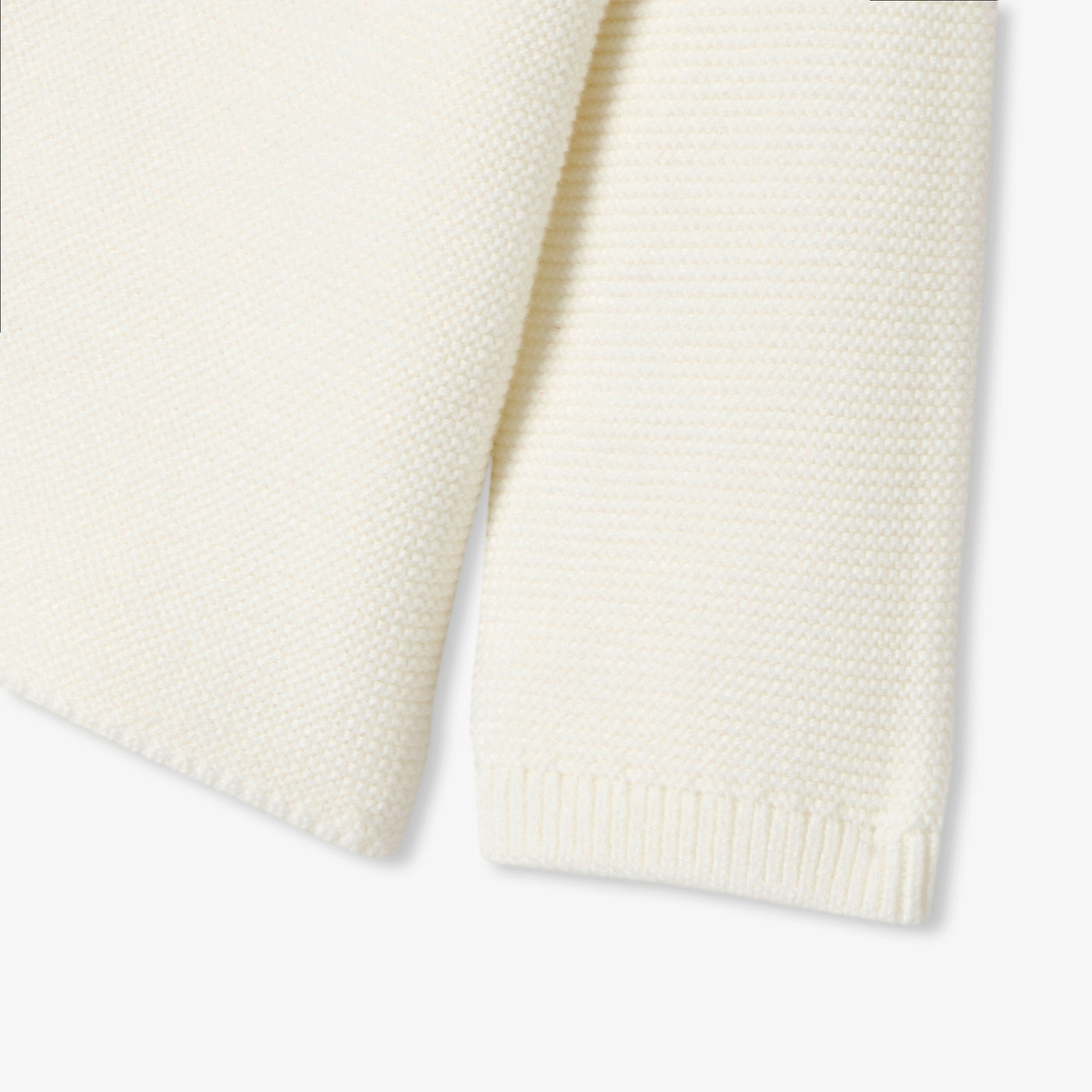 Baby cardigan in garter stitch cotton