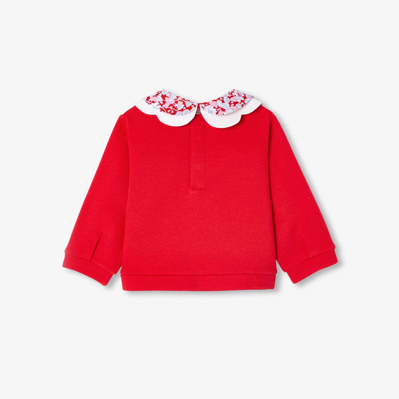Baby girl sweatshirt with Liberty fabric collar