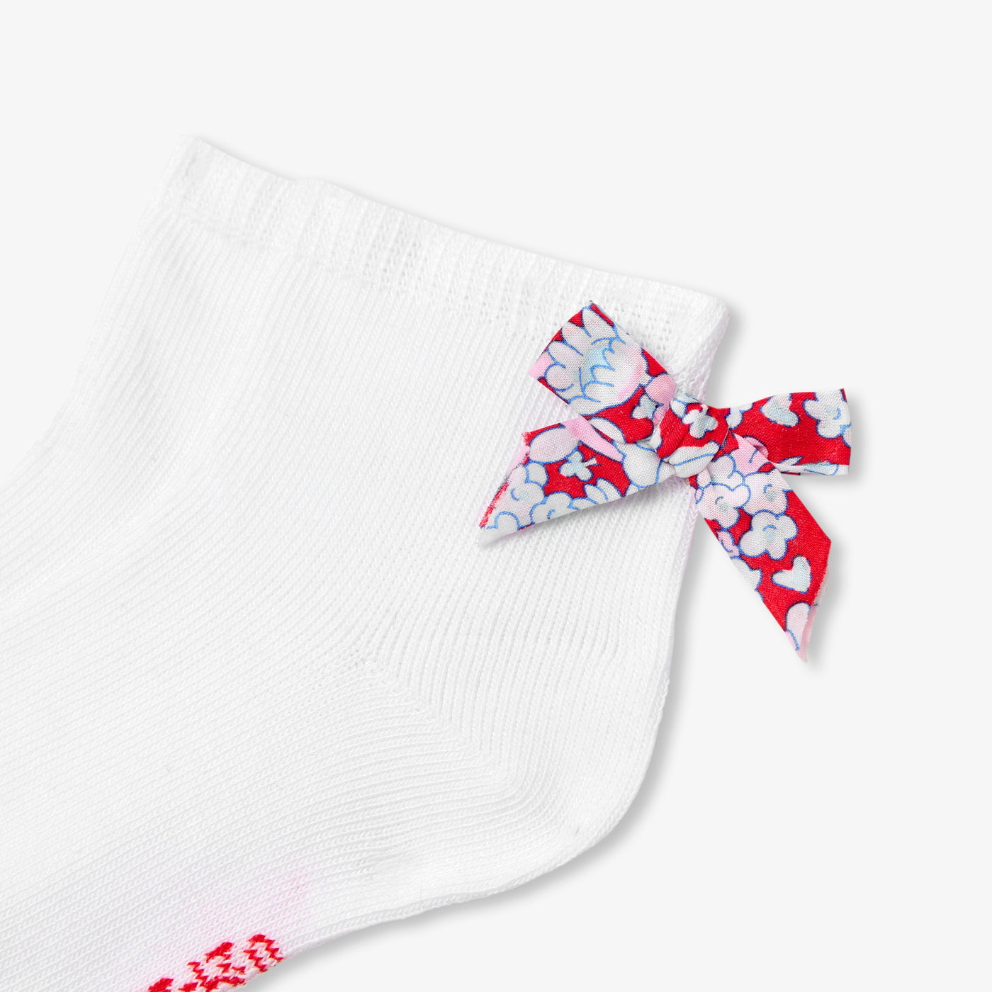 Baby girl socks with Liberty fabric bow