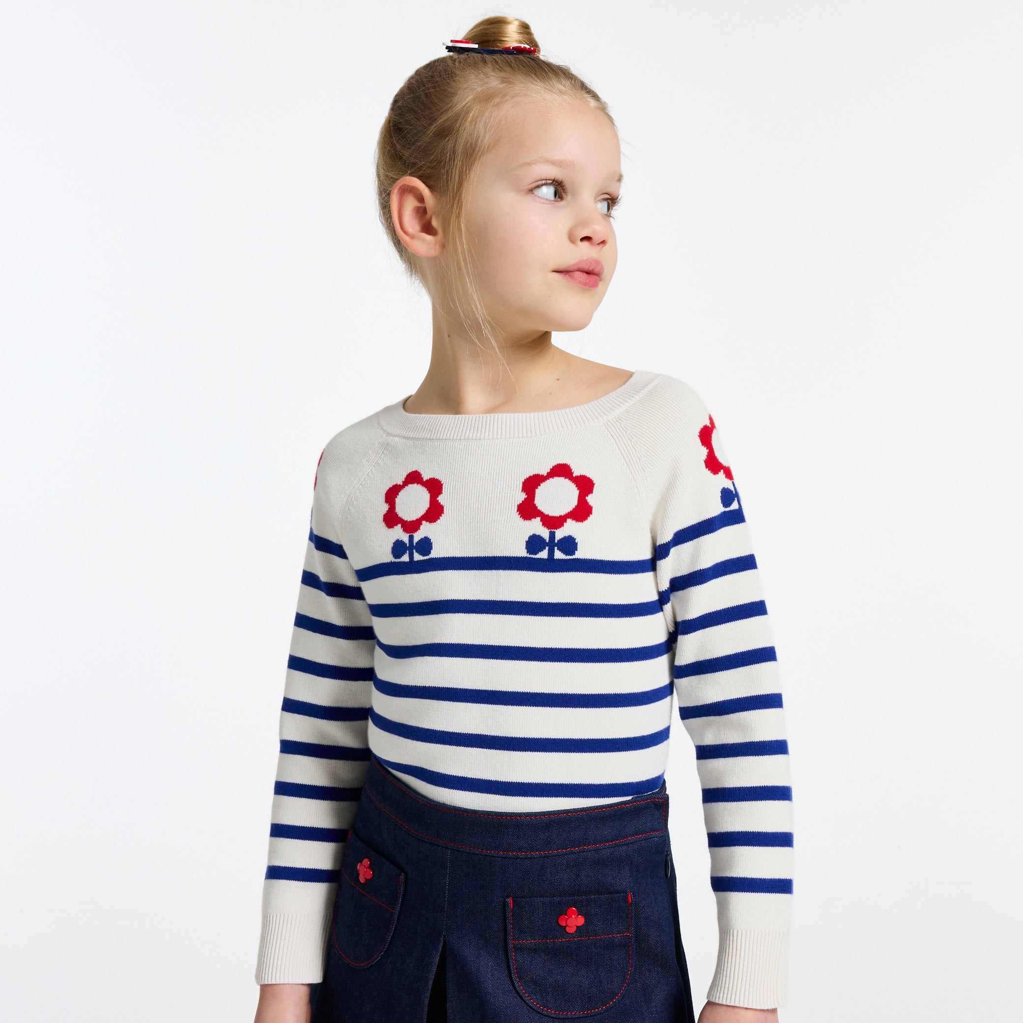 Girl jersey knit sailor sweater