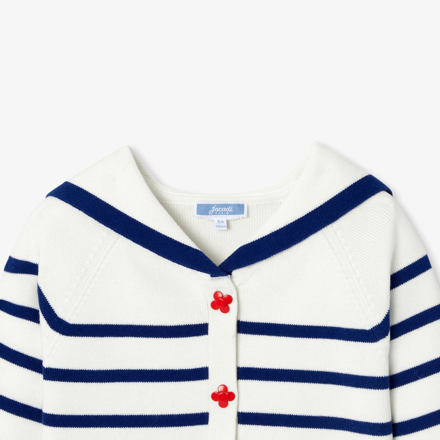 Girl cardigan with a sailor collar
