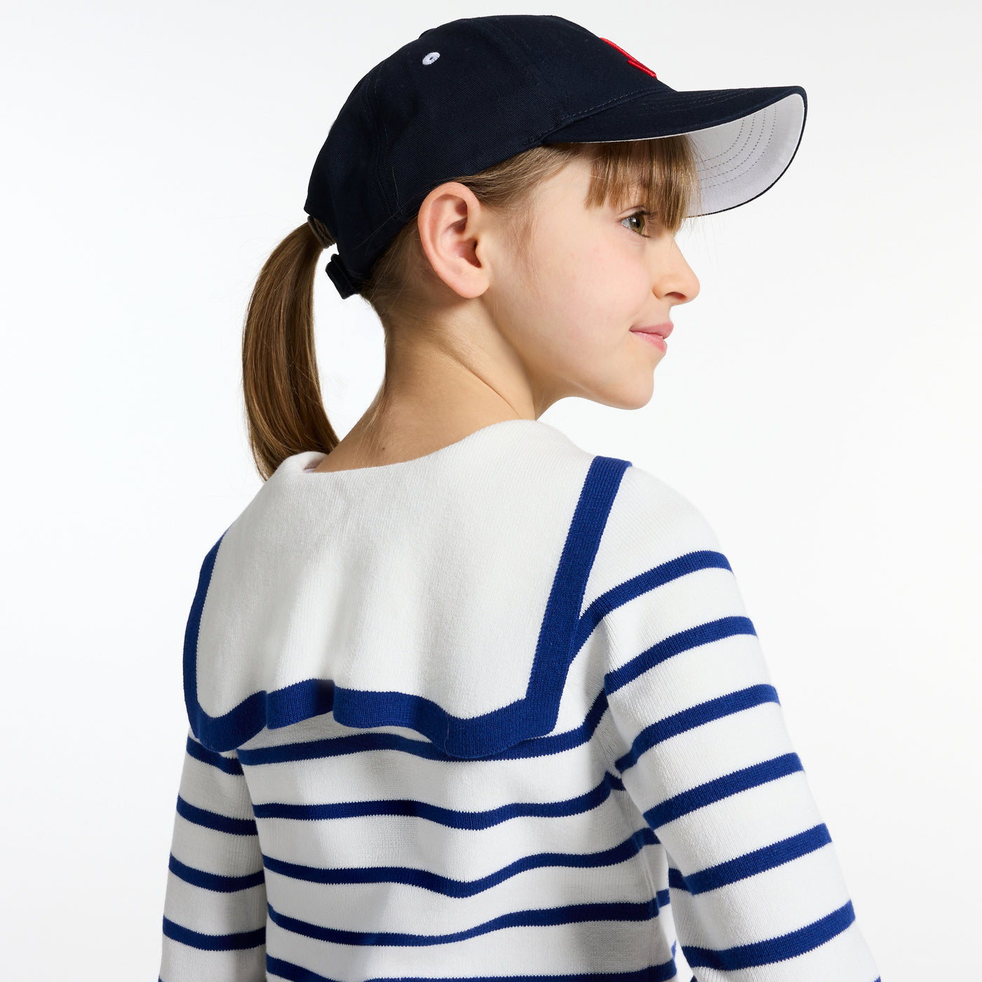 Girl cardigan with a sailor collar