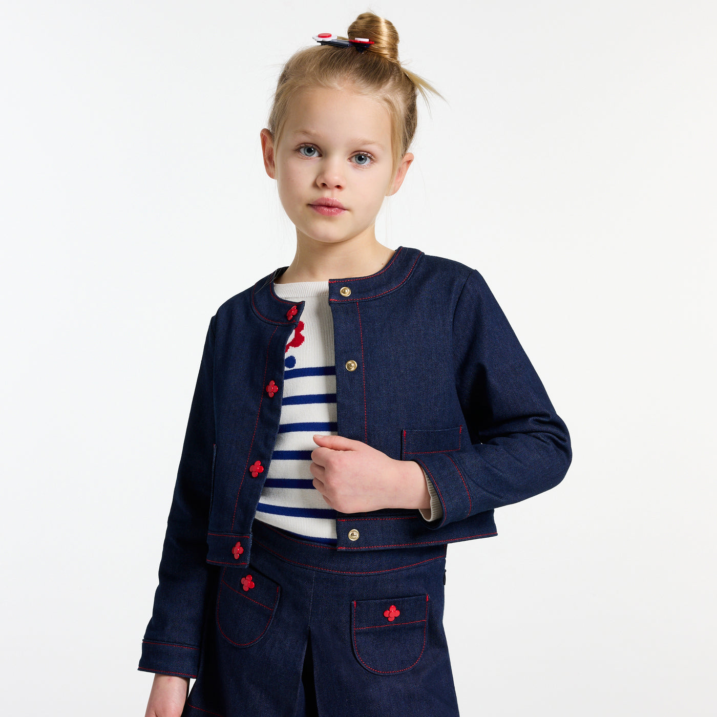 Girl raw denim jacket