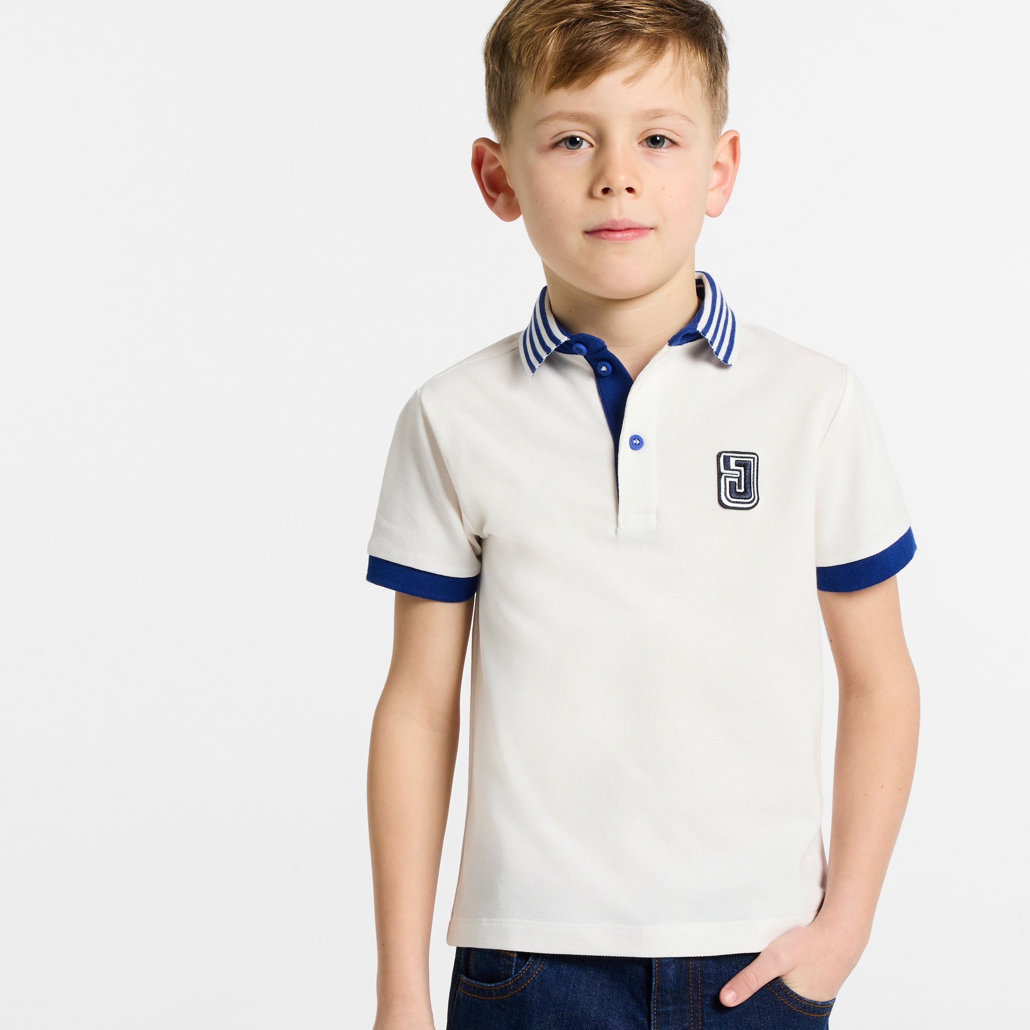 Boy short-sleeved polo shirt