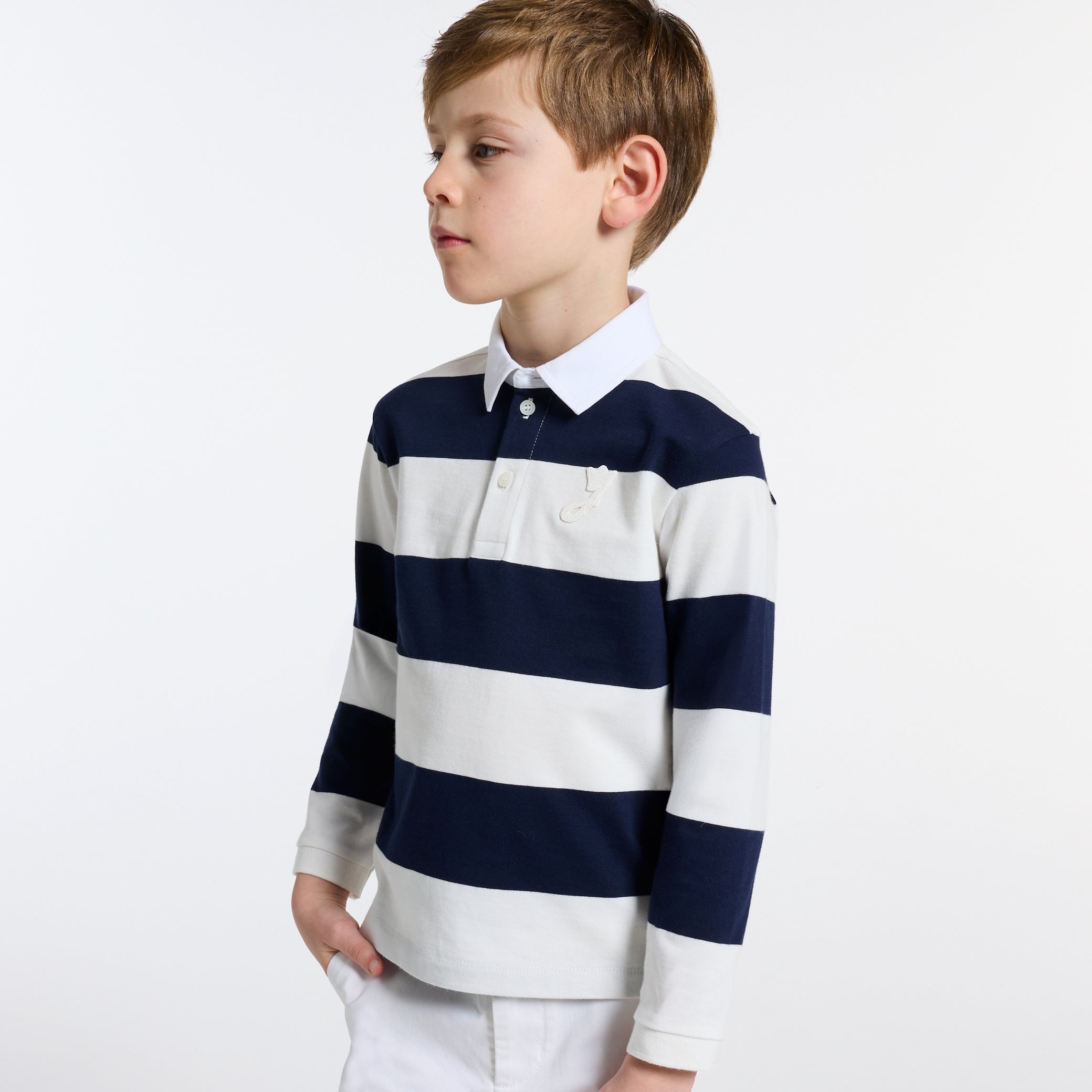 Child long-sleeved rugby polo shirt