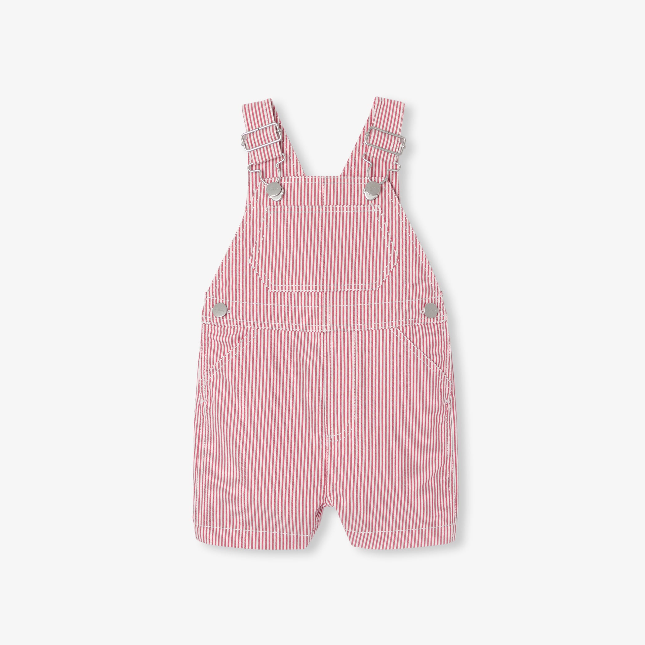 Baby boy striped twill dungaree shorts
