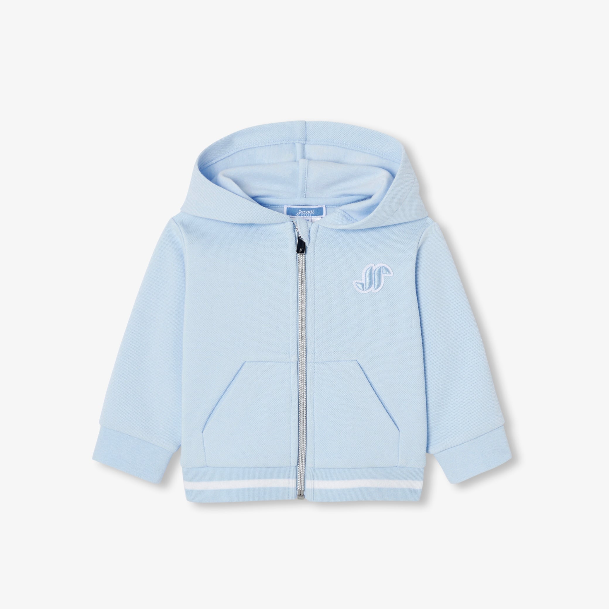 Baby boy piqué zip-up sweatshirt