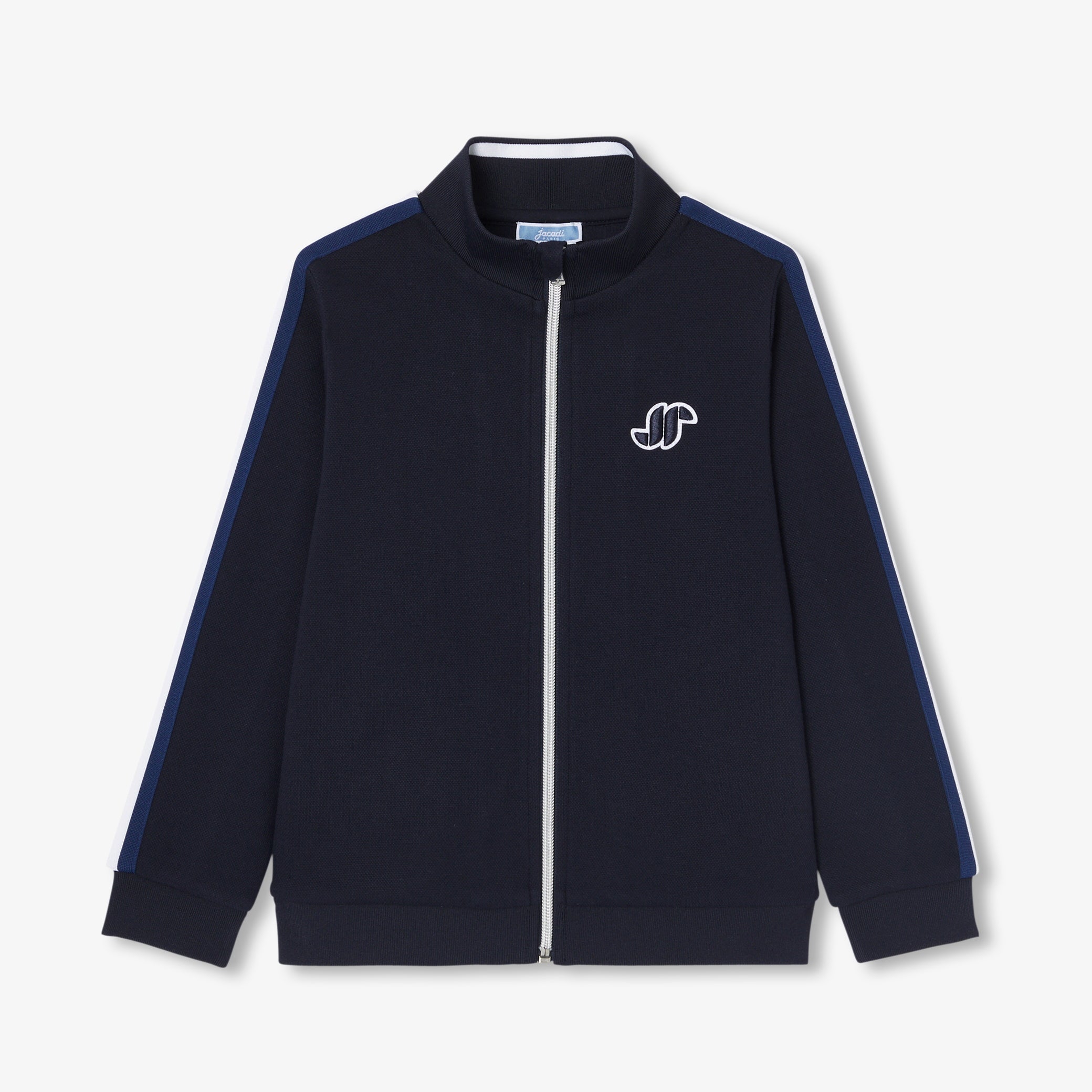 Boy double-sided piqué zip-up sweatshirt - marine jacadi