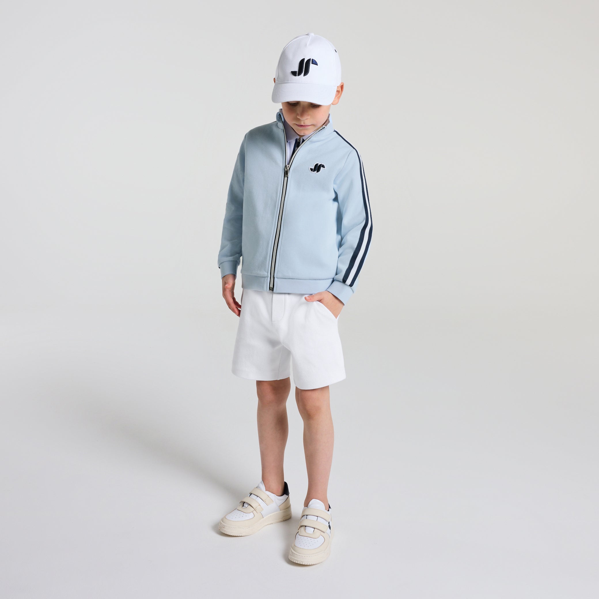 Boy double-sided piqué fleece shorts